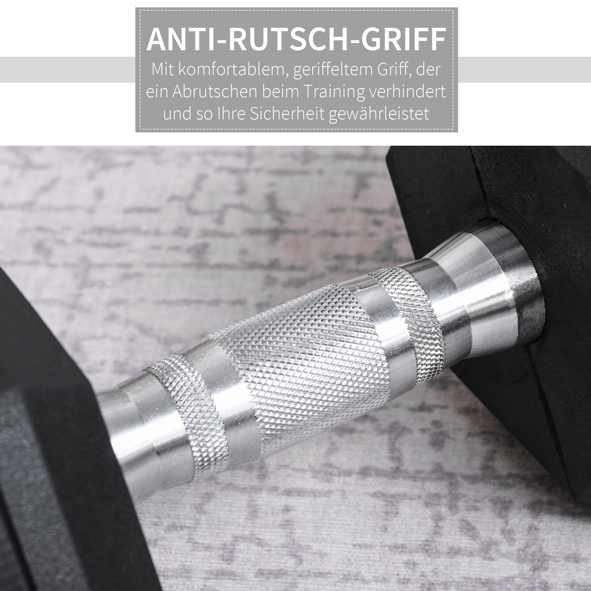 HOMCOM Kurzhantel, 17,5 kg Hantel, Hantel, Gewicht, Anti-Rutsch-Griff, Schwarz + Silber