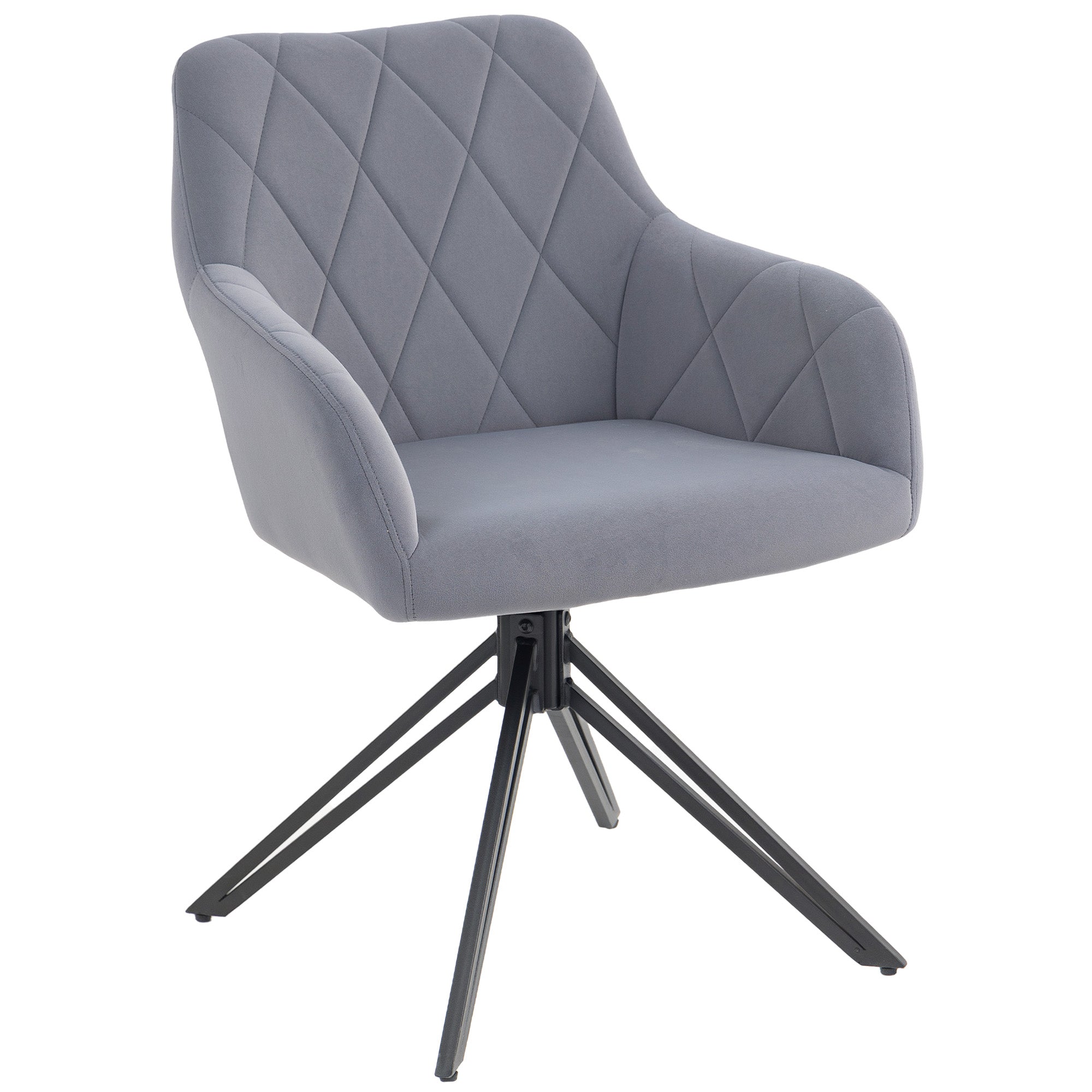 HOMCOM Akzentstuhl im Retro-Design Samtoptik 58 cm x 60,5 cm x 79 cm Stahl Grau