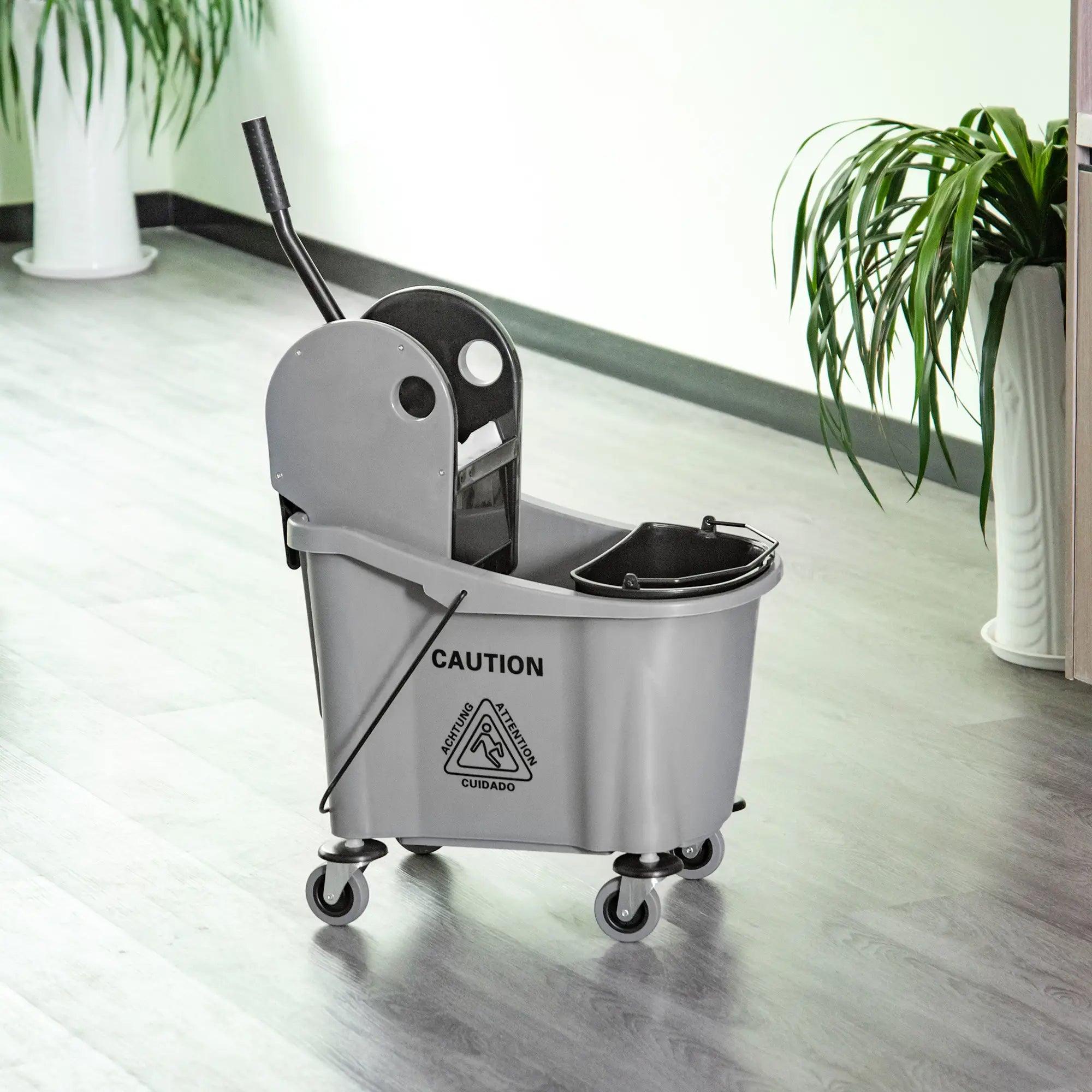HOMCOM Reinigungswagen 36?L Grau