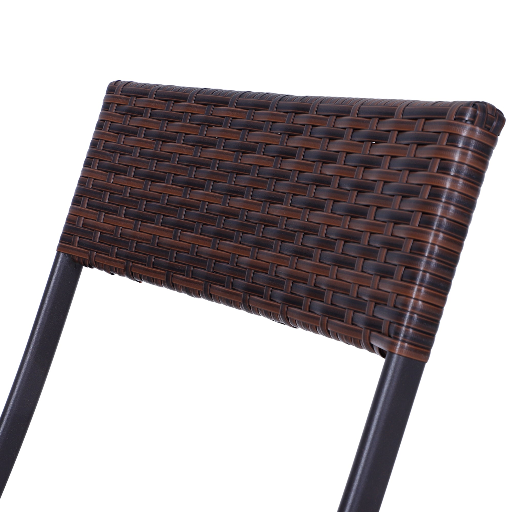 Outsunny Polyrattan Bistroset für 2 Personen Sitzgruppe Rattan Gartenmöbel Set Garnitur Braun