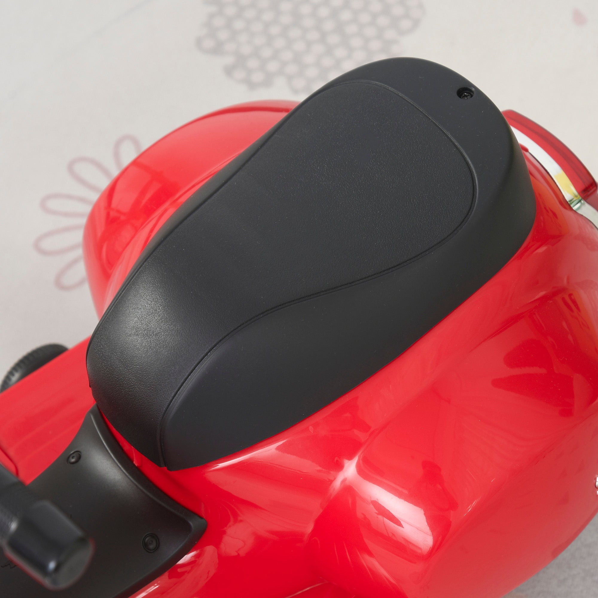 HOMCOM Elektro Kindermotorrad Vespa Elektromotorrad mit LED-Licht, Sound, Kinder Elektro Motorrad für Kinder von 18-36 Monate Rot