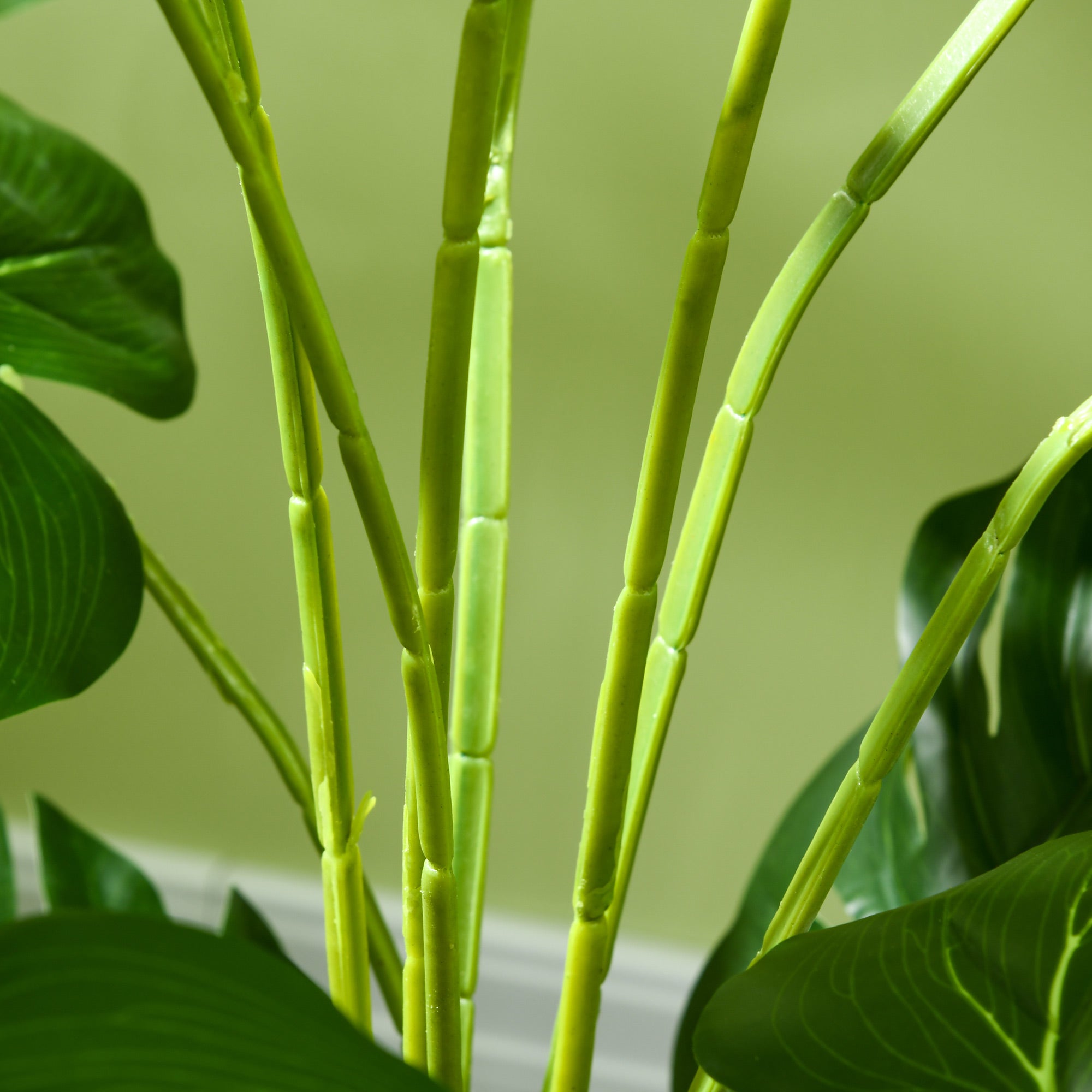 HOMCOM Kunstpflanze Realistische Kunstpflanze Monstera Deliciosa,1 Übertopf und Zementerde,17,5 cm x 17,5 cm x 120 cm, Grün