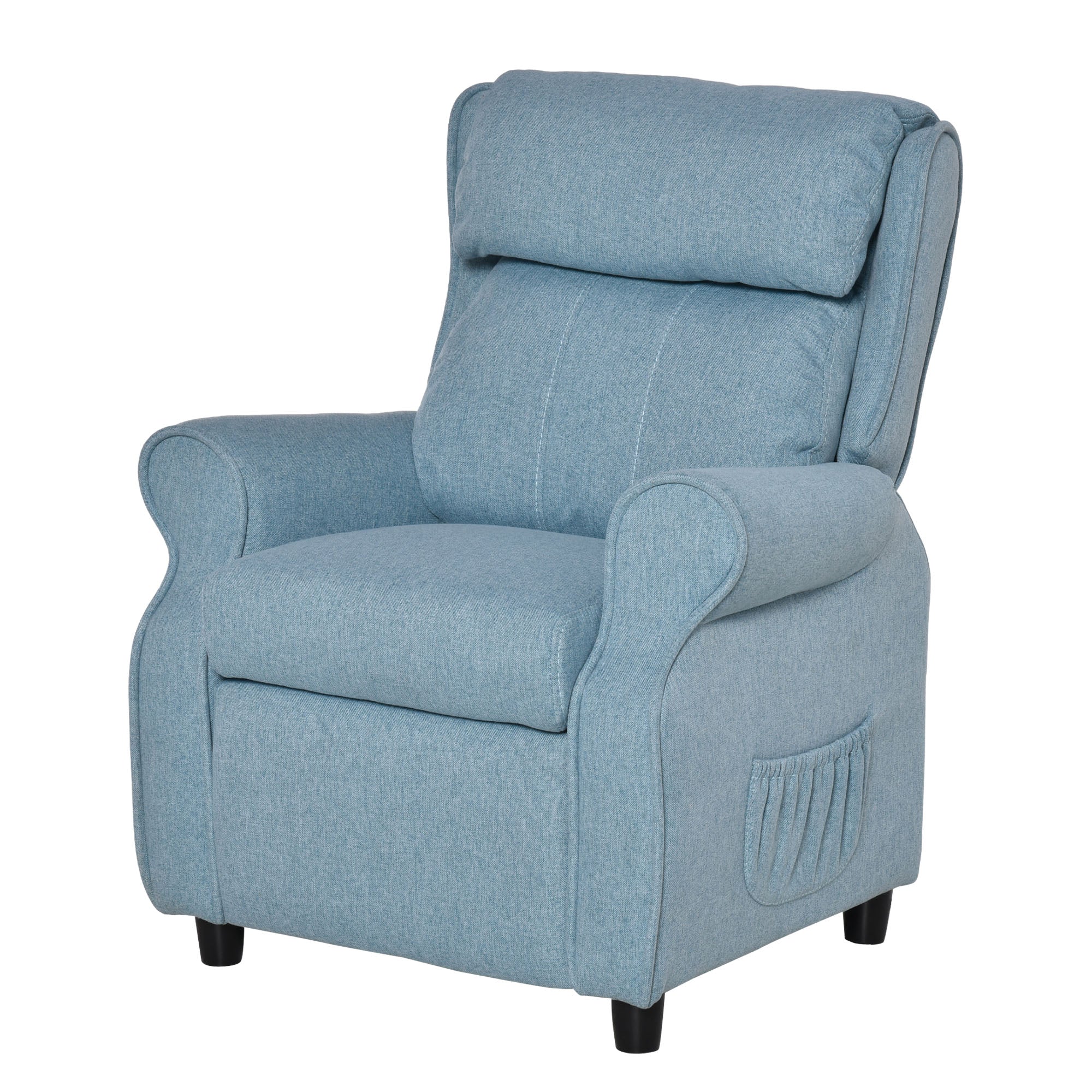 HOMCOM Kindersofa Kindercouch Kindersessel Stuhl Liegesofa verstellbar mit Fußstütze für 3-5 Jahre Jungen und Mädchen Blau 58 x 53 x 70 cm
