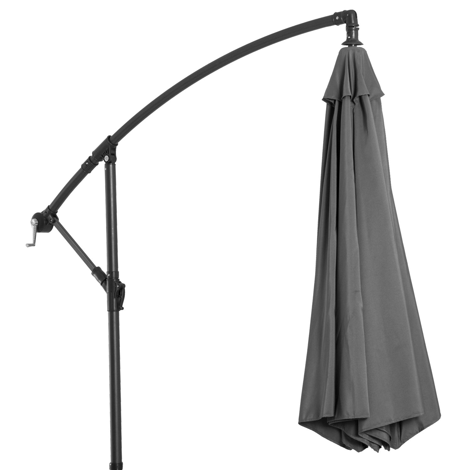 Outsunny Sonnenschirm mit Handkurbel Wetterbeständig  2,95 m x 2,95 m x 2,45 m Polyester Stahl Schwarz