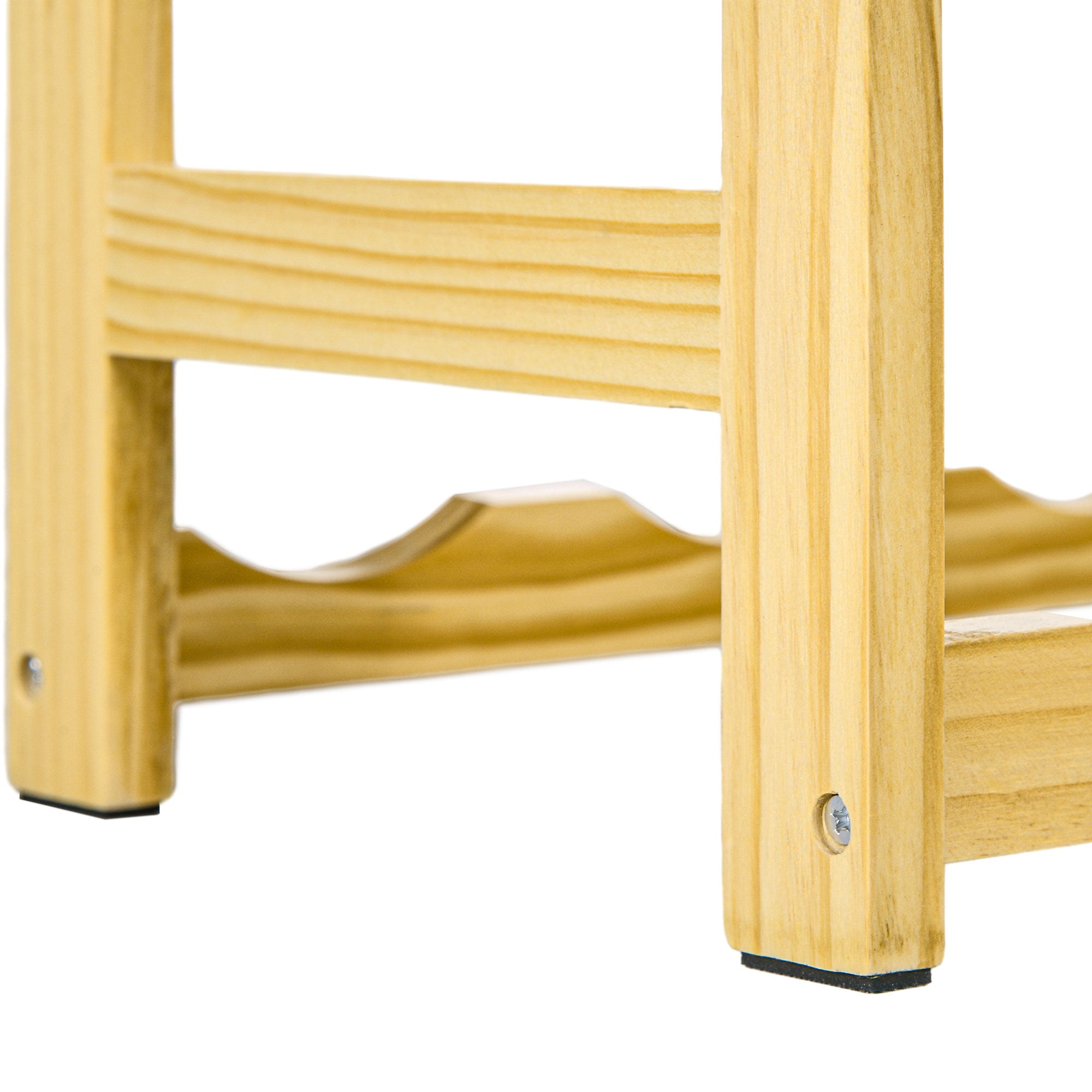 HOMCOM Weinregal, 7 Etagen, für 42 Flaschen, Kippschutz, Kiefernholz, 63x25x102cm, Natur