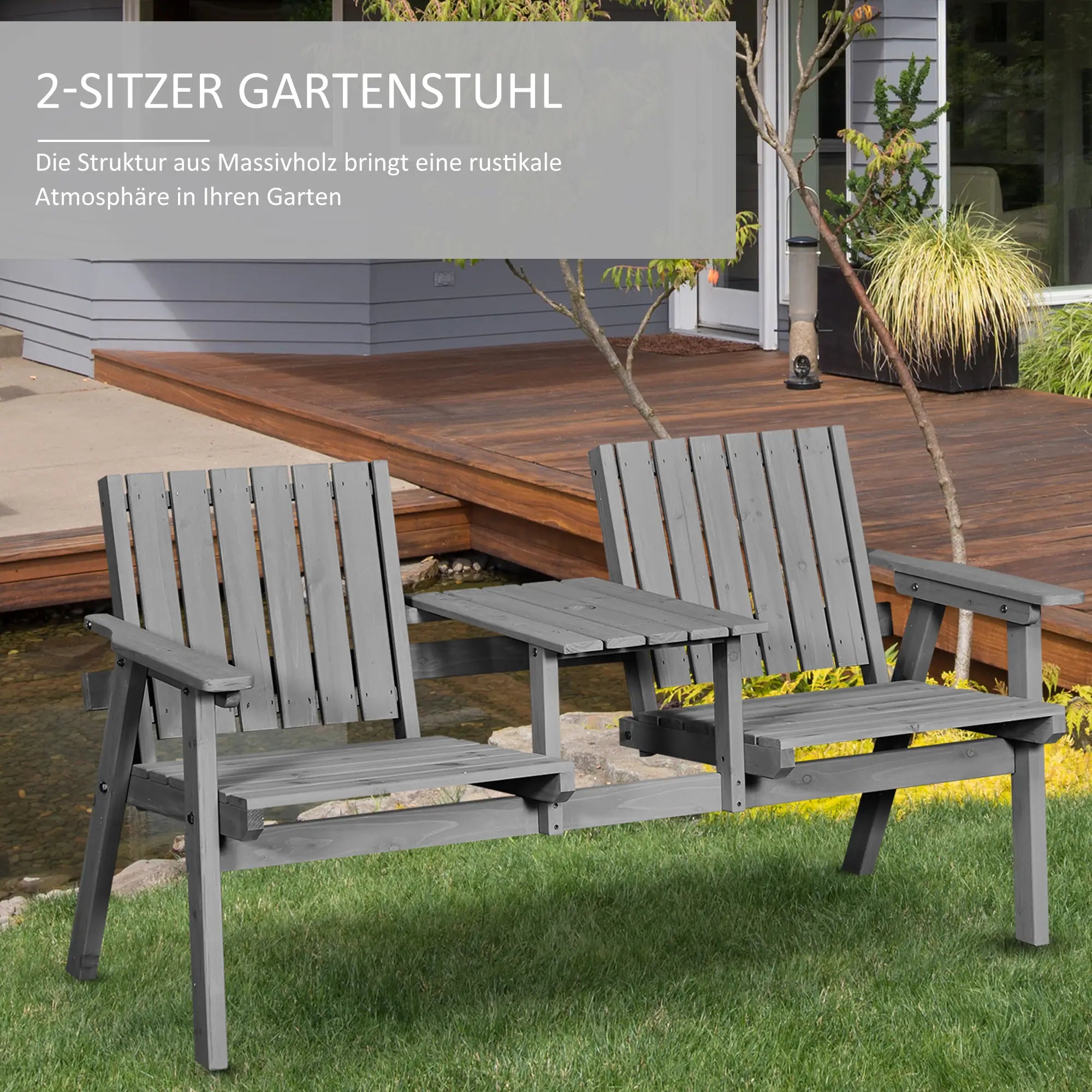 Banc de jardin Outsunny avec table et sièges