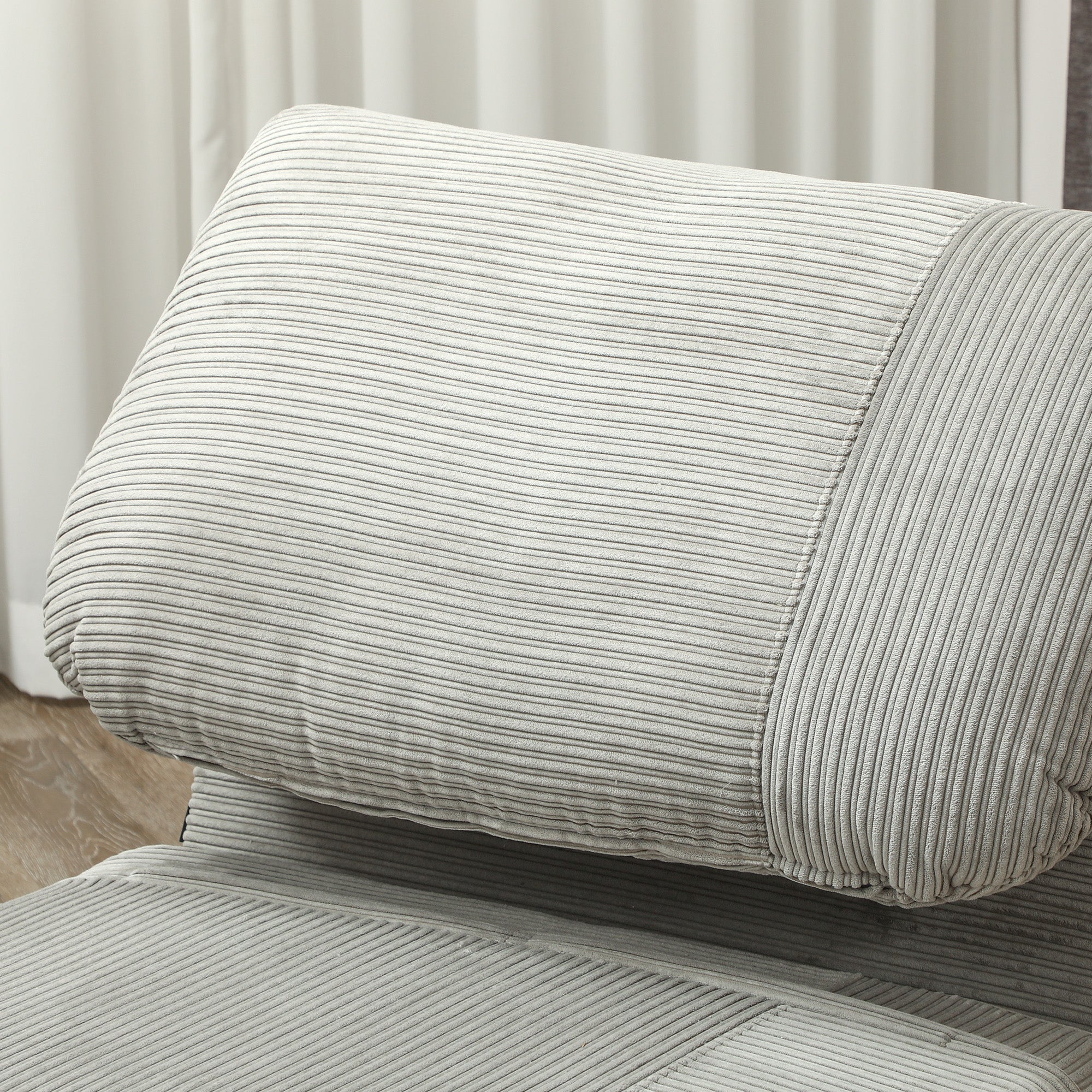 HOMCOM 2-in-1 Schlafsessel Gästebett, verstellbare  Kopfstütze Cord-Optik 82 cm x 8 cm x 83 cm Grau