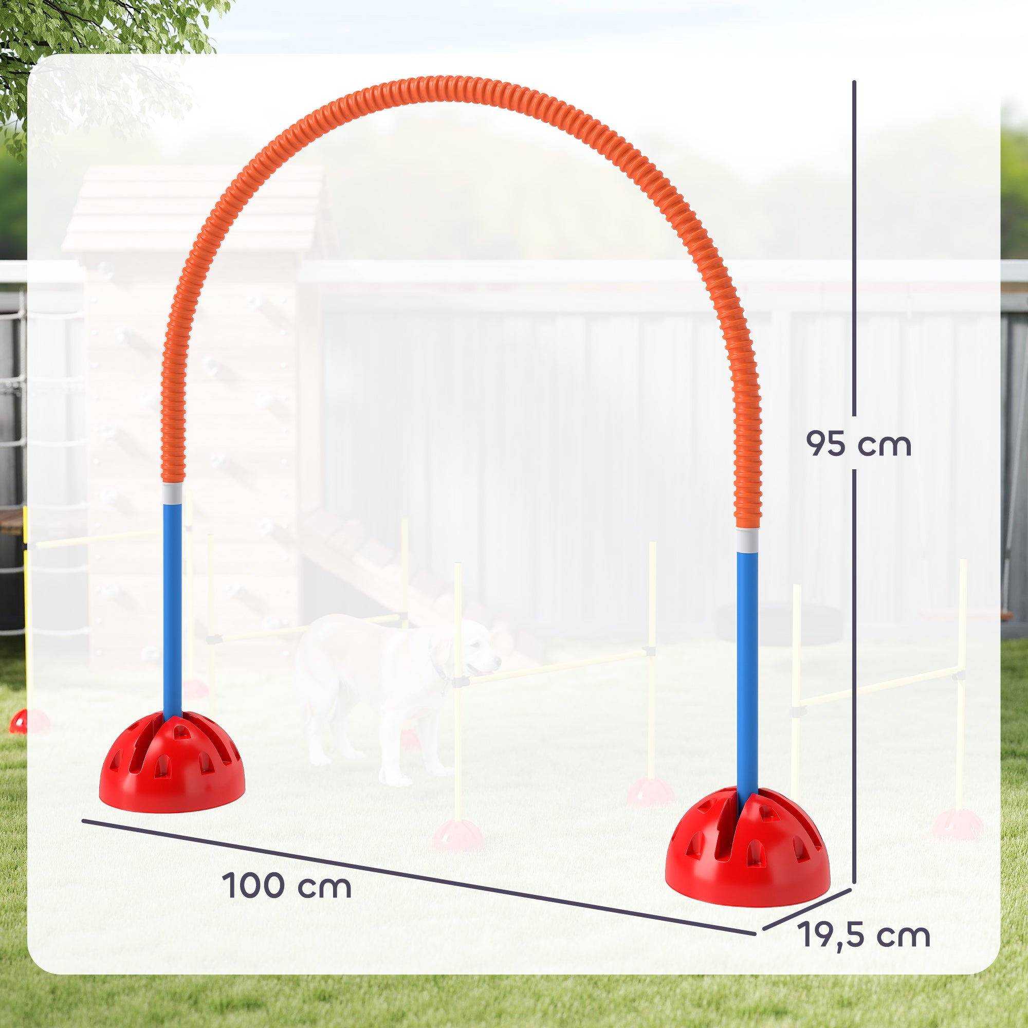 PawHut 4-teiliges Hunde-Agility-Trainingsgerät mit 4 Türen in verstellbarer Breite, Tragetasche, für Garten, Blau