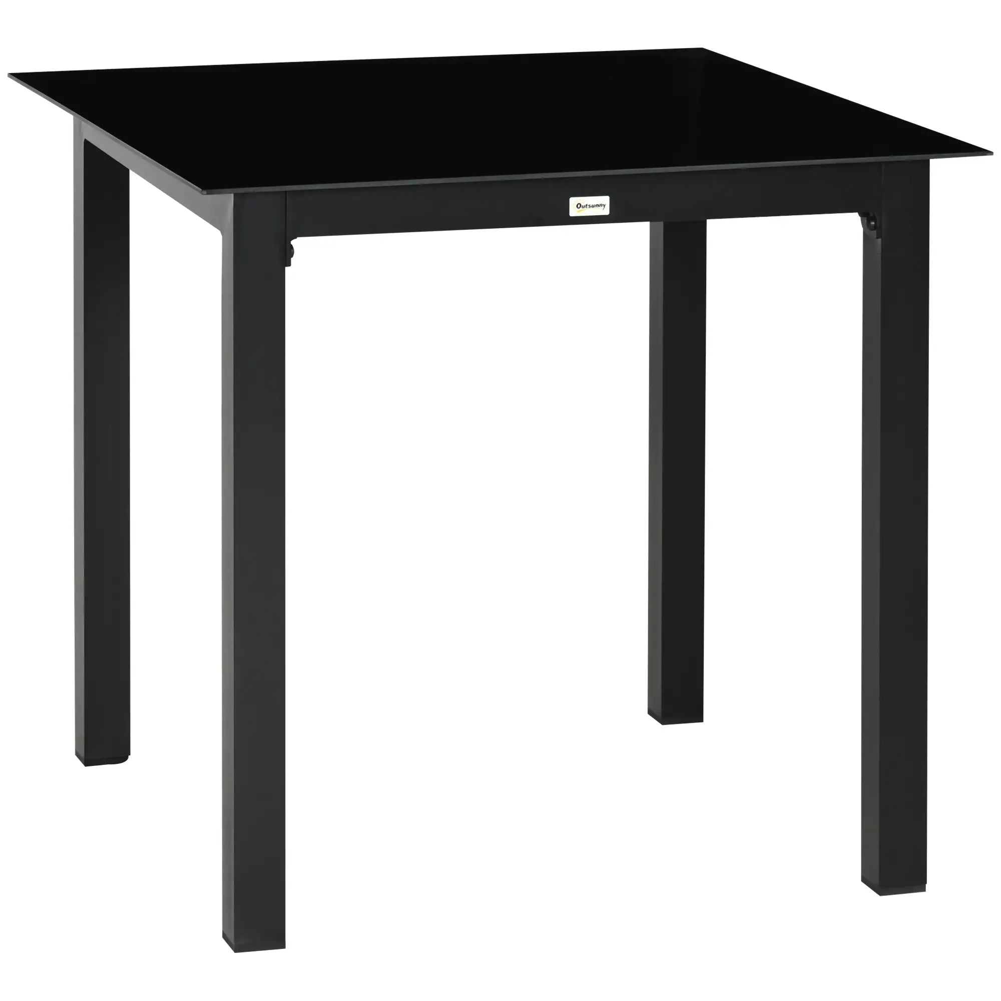 Outsunny Gartentisch 80×80?cm Aluminium Schwarz