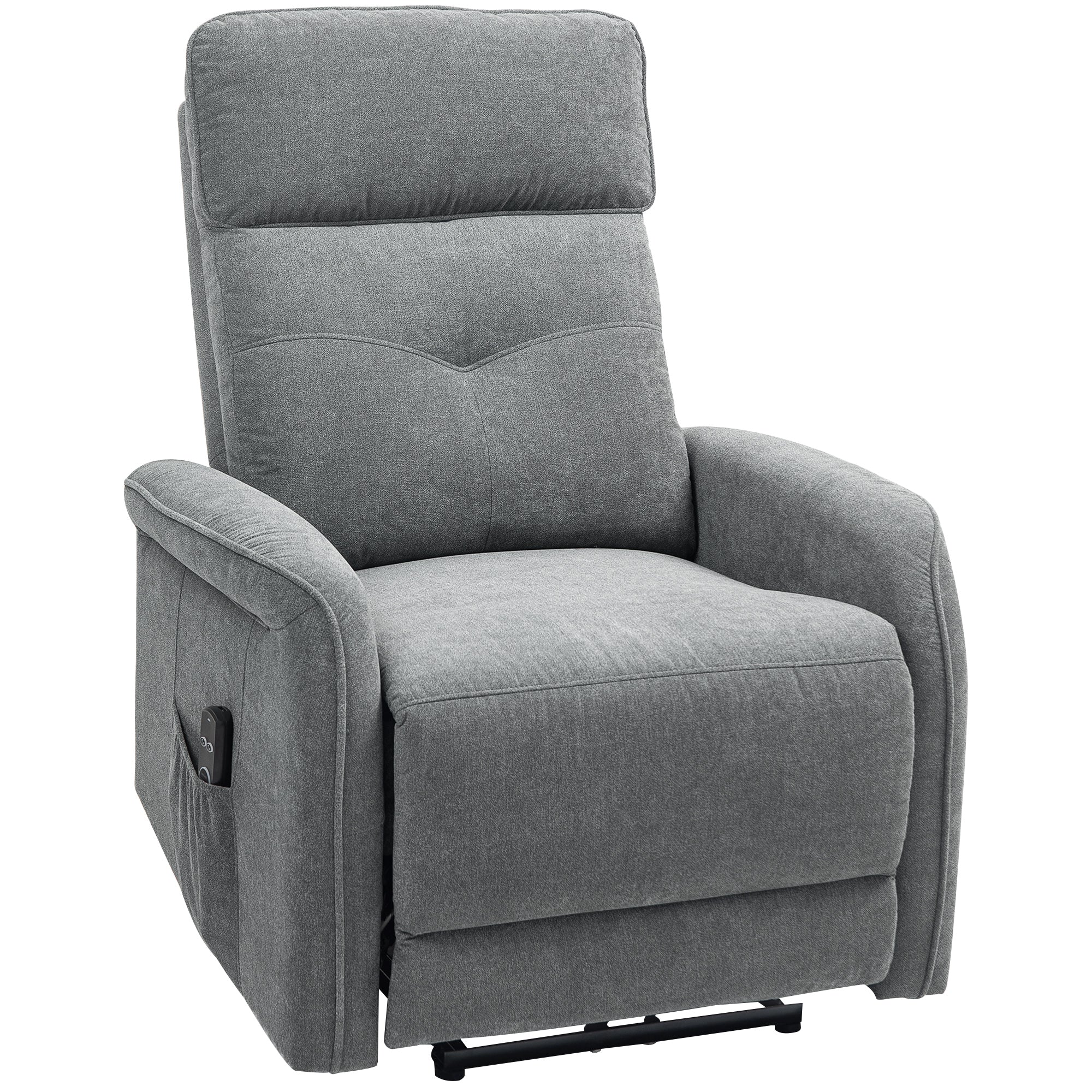 HOMCOM Massagesessel mit Fernbedienung, 8 Massagepunkte, Lendenheizung, USB-Anschluss, Seitentasche, Polstersessel, Grau