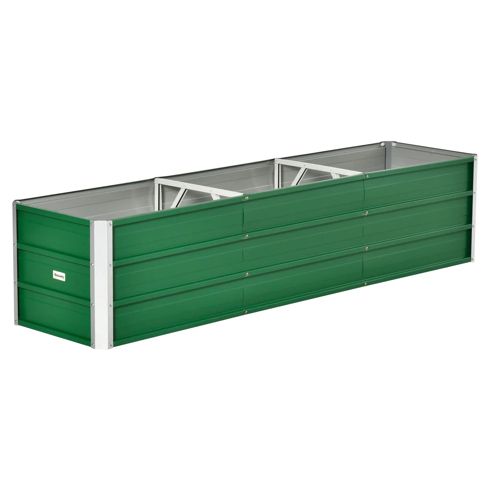 Outsunny Hochbeet Stahl Grün 183×47×40?cm