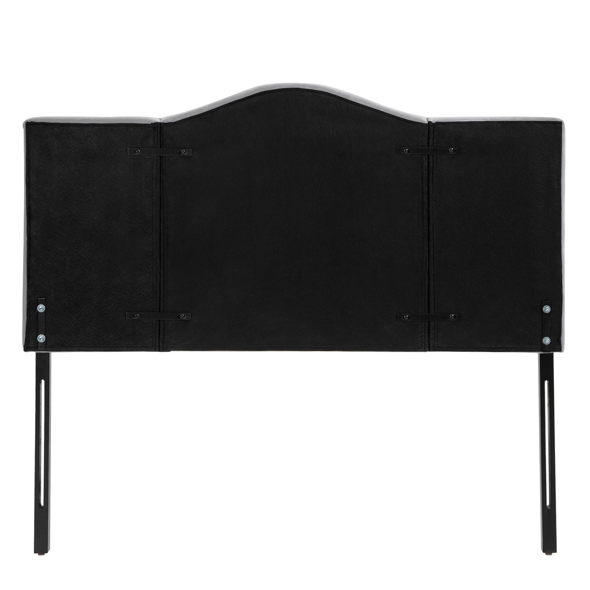 HOMCOM Kopfteil für Bett Polsterkopfteil Bett Kopf Rückenlehne Bettkopfteil in grau Pappel Samt Stoff 185 x 8 x 134 cm