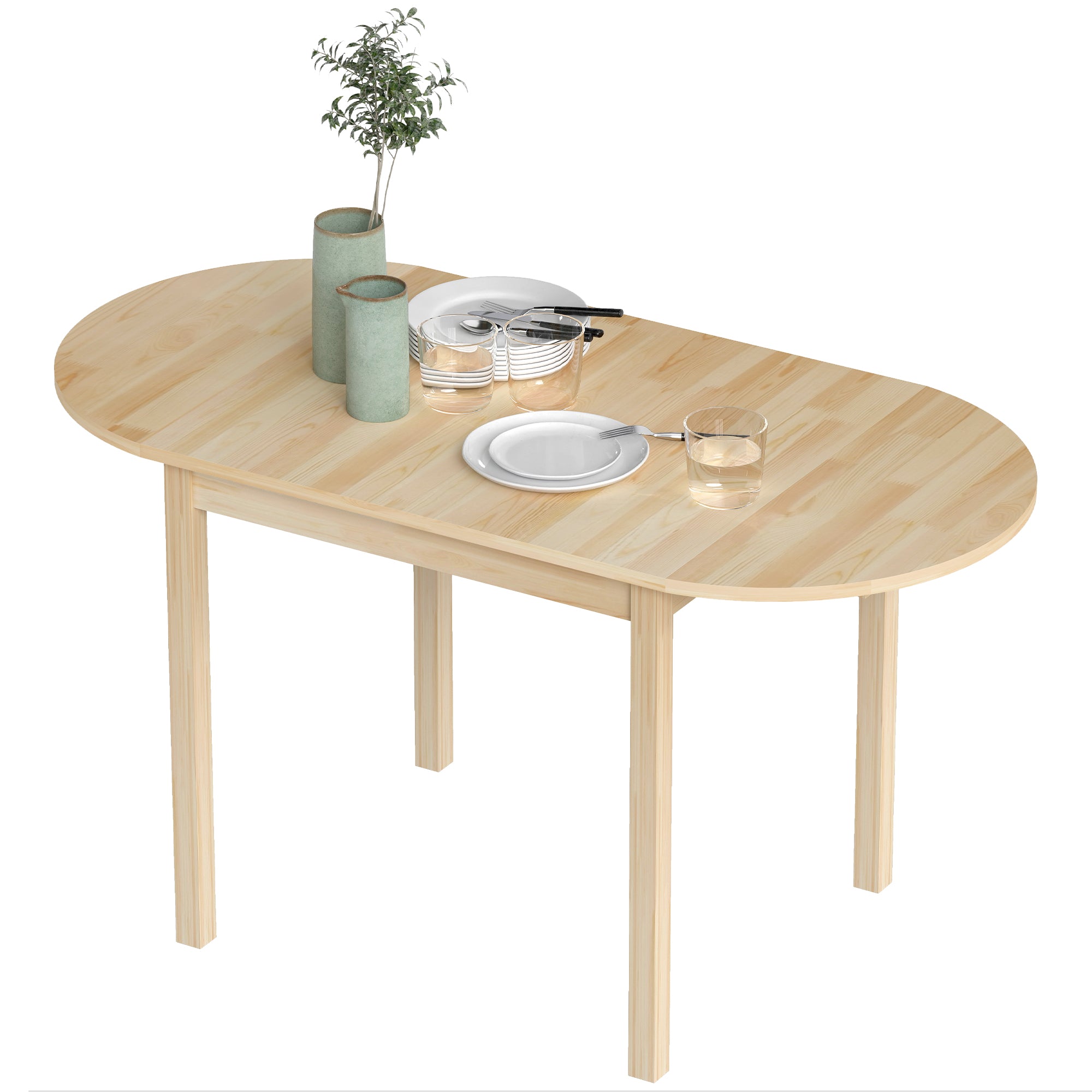 HOMCOM Esstisch aus Holz Klappbar Küchentisch für 6 Personen mit Drop-Leaf-Design 140 x 70 x 75 cm Naturholz