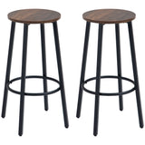 HOMCOM Barhocker-Set aus 2 Barstühlen im Industrial Design, Metallrahmen, Fußstütze, 42 x 42 x 65 cm, 42cm x 42cm x 65cm