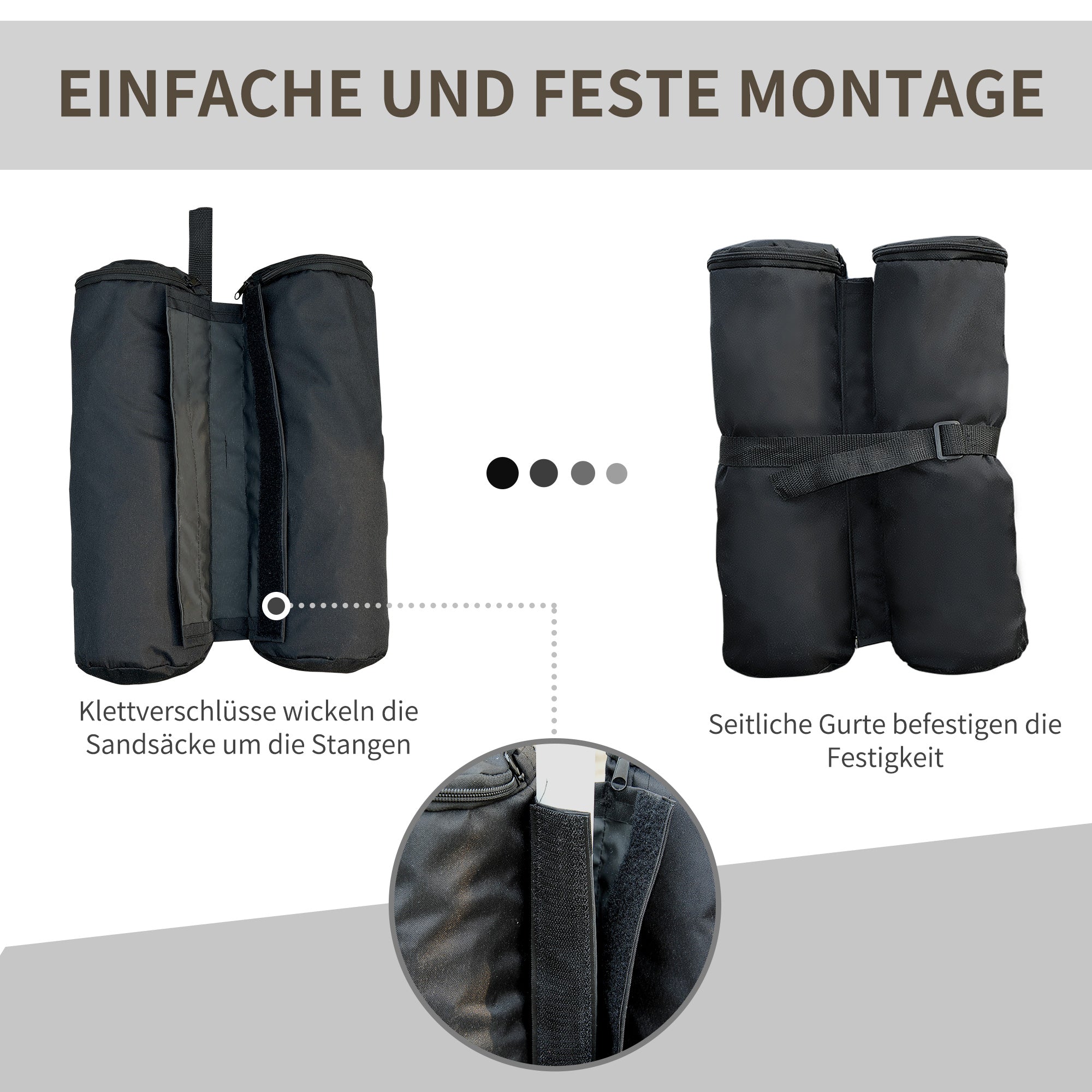 Outsunny Pavillon Standfuß für Faltpavillon Partyzelt Festzelt 4 Stück 4er-Set schwarz NEU