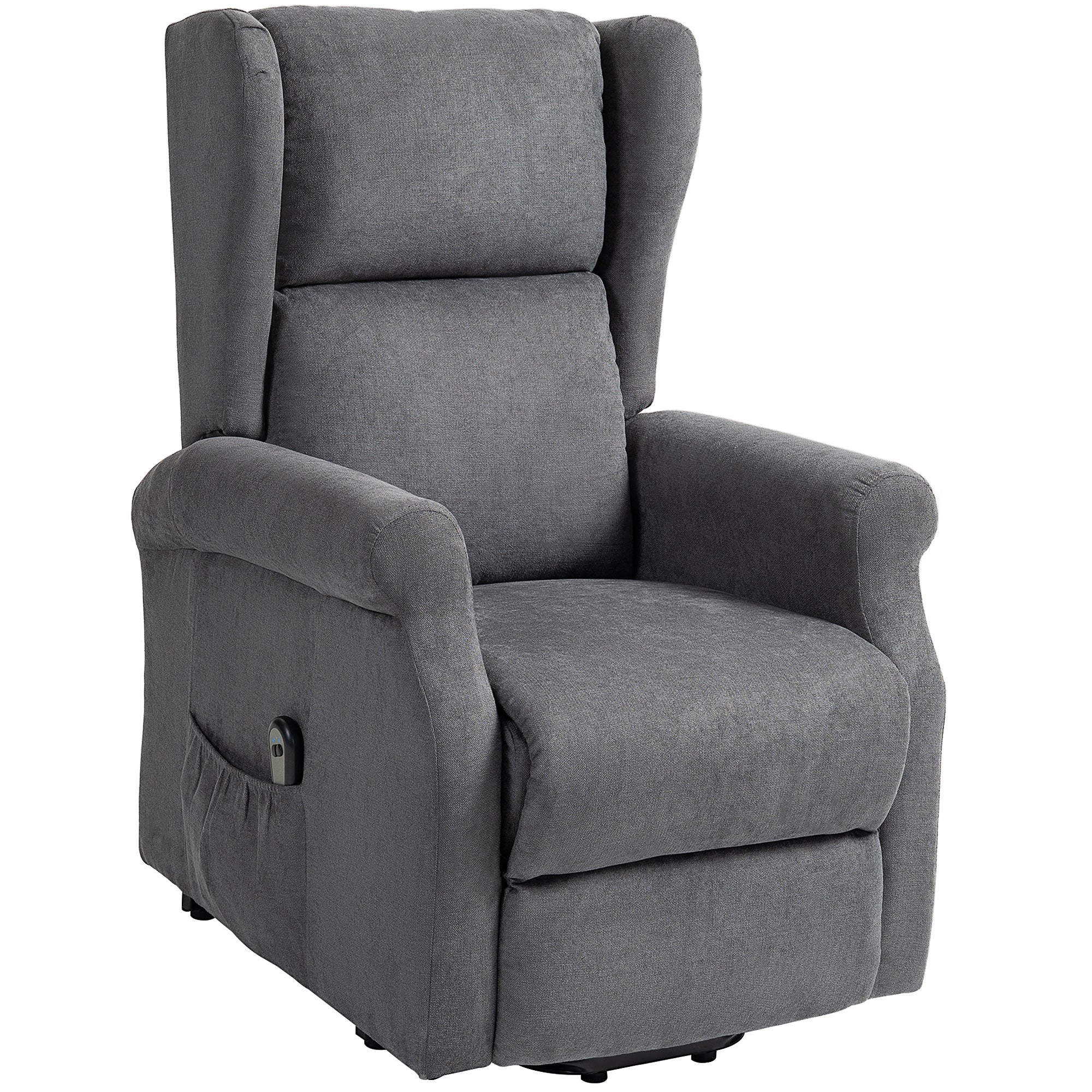 HOMCOM Relaxsessel, Aufstehhilfe, Liegefunktion, bis 200kg, 72,5x94x109cm, Dunkelgrau