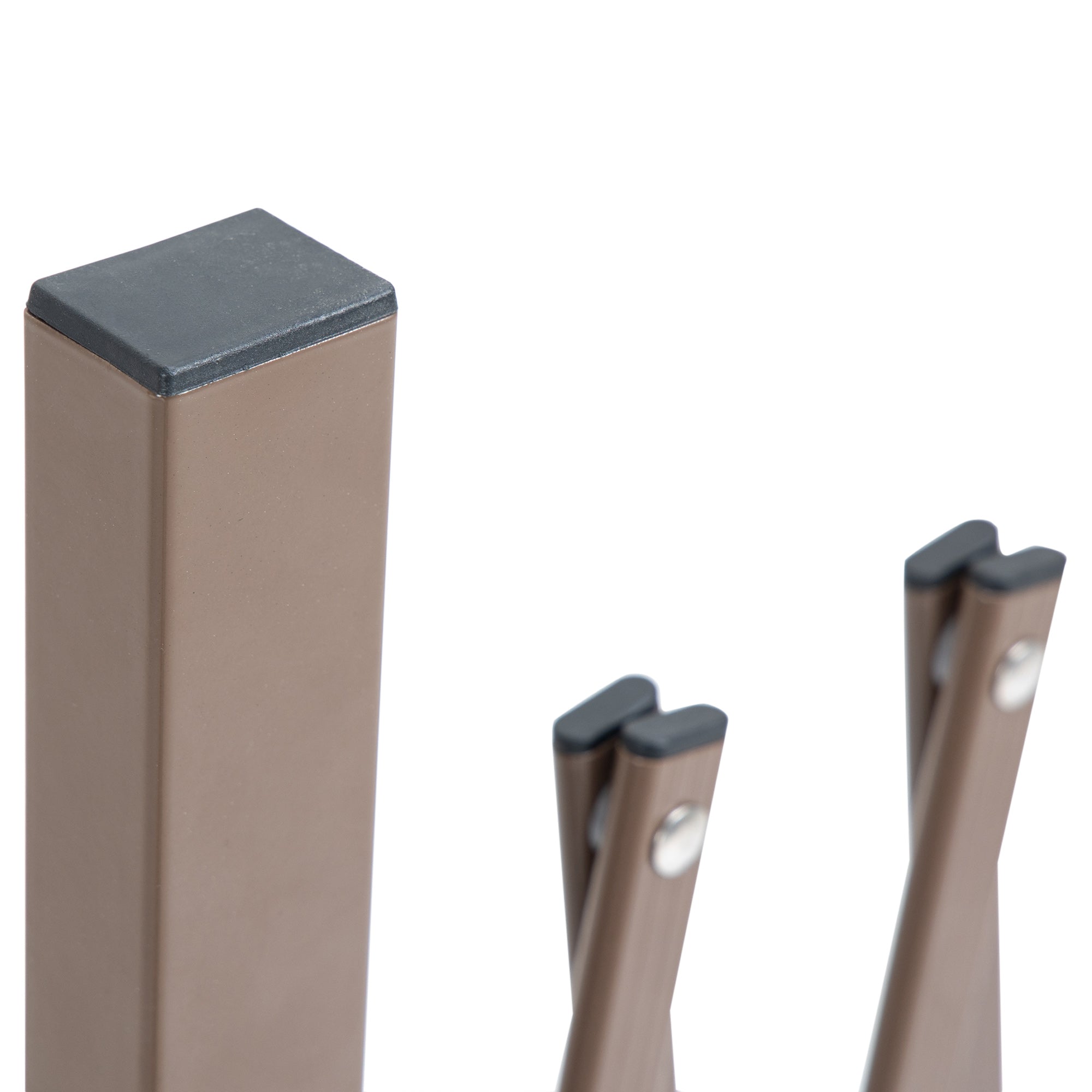 Outsunny Scherengitter Absperrgitter Scherensperre ausziehbar 35-300cm Garten Alu Braun H103,5cm
