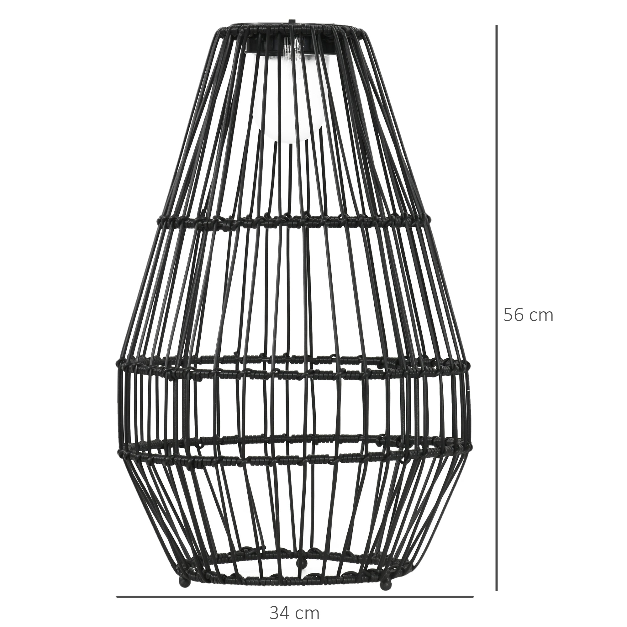 Outsunny Solar Gartenleuchte Rattanoptik warmweiß LED Außen