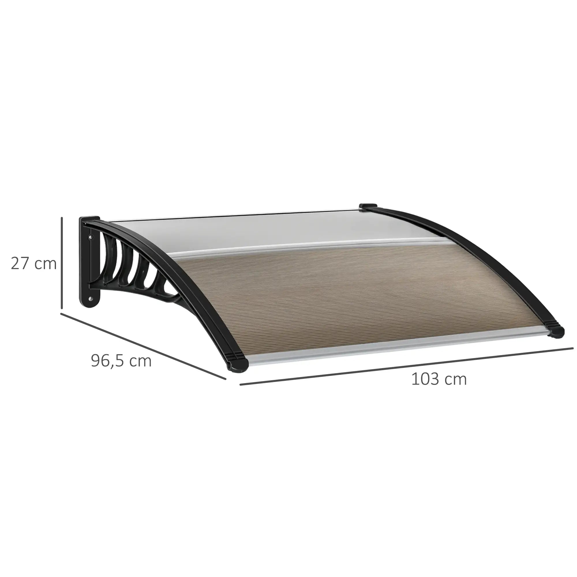 Outsunny Pultvordach 103 × 96,5 × 27 cm mit UV-Schutz, Braun