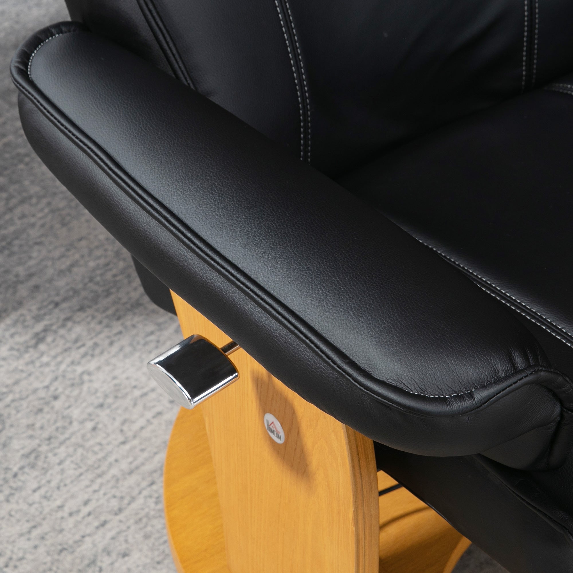 HOMCOM Relaxsessel mit Fußhocker, TV-Sessel, Liegesessel, verstellbare Rückenlehne, 360° drehbar, Schwarz + Braun