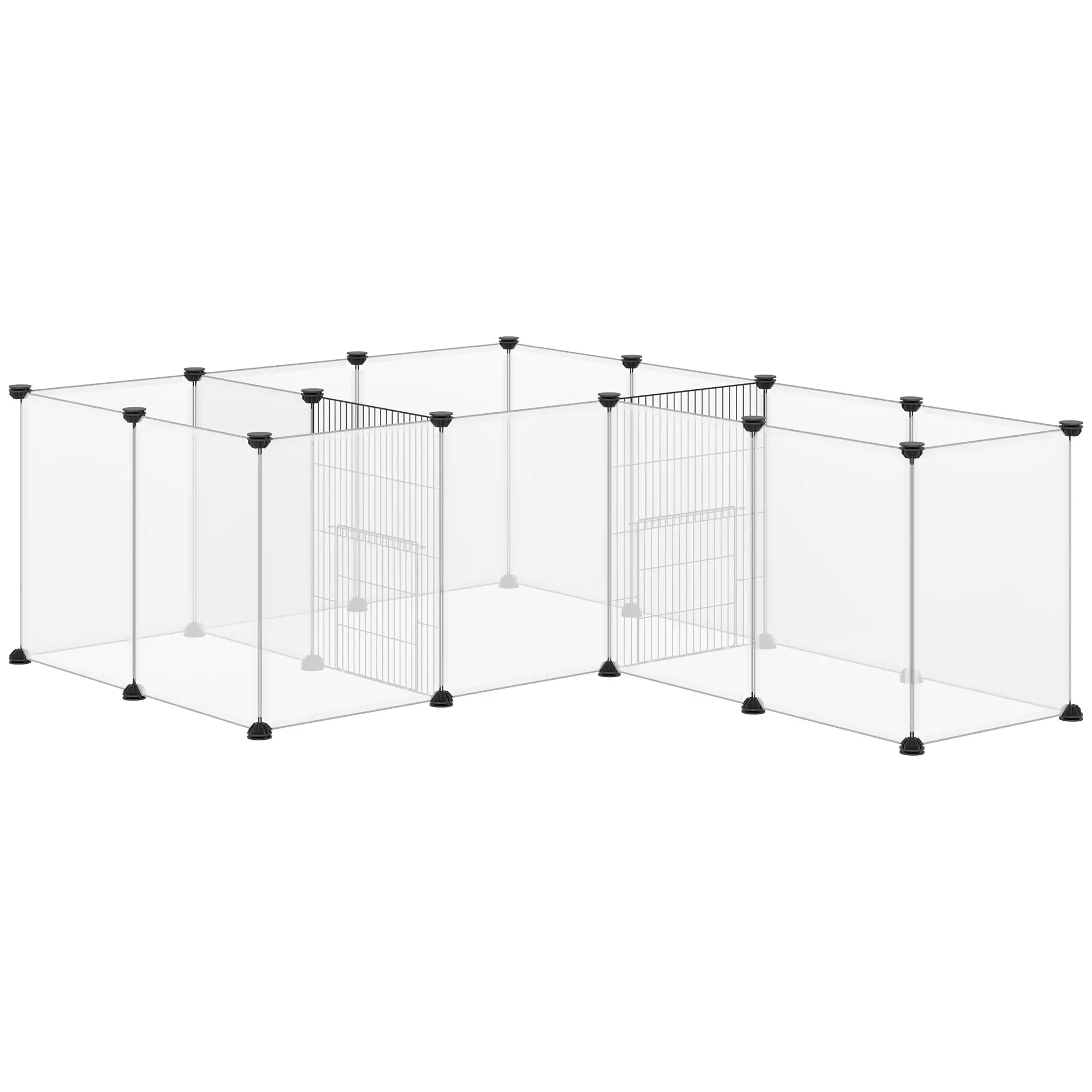 PawHut Kleintierkäfig Meerschweinchengehege modular erweiterbar