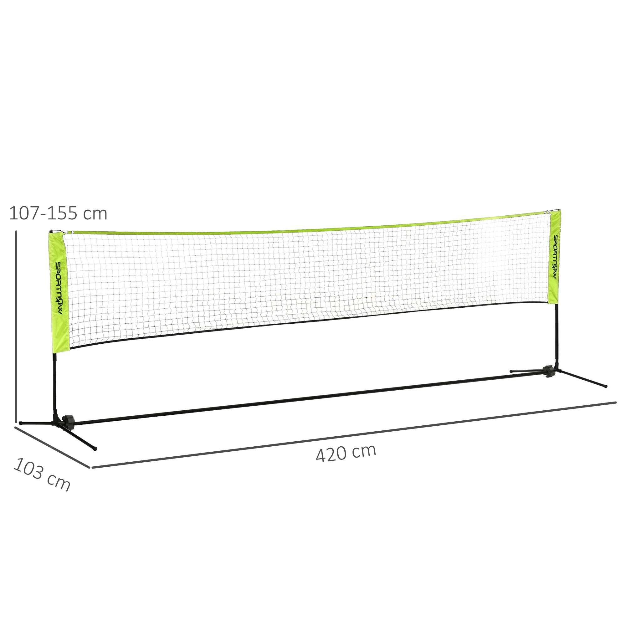 SPORTNOW Badmintonnetz höhenverstellbar 107-155 cm, für Badminton, Tennis, Pickleball, Volleyball, inkl. Tasche