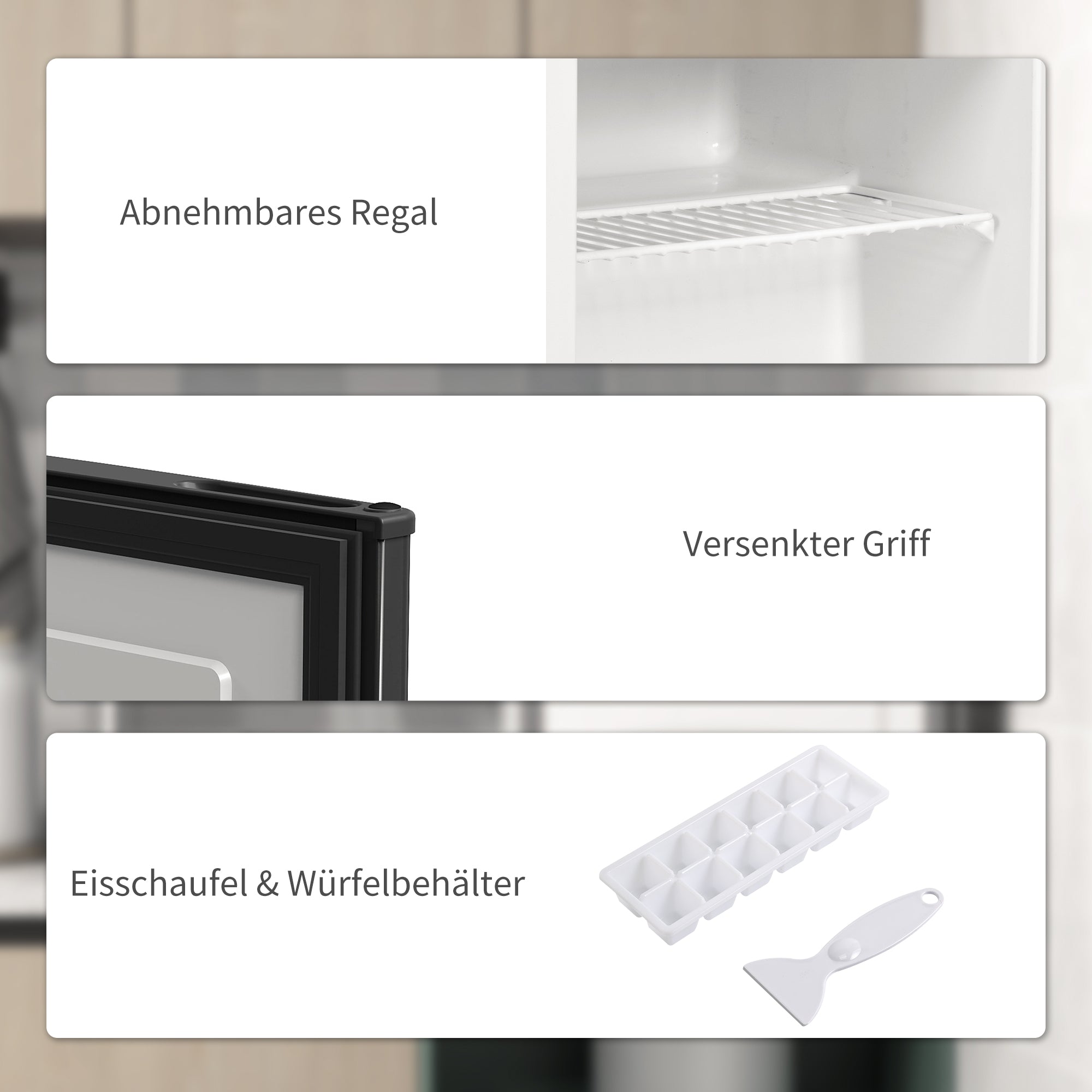 HOMCOM Mini-Gefrierschrank 35 L Gefrierbox elektrisch freistehend 45 W Mini Gefriertruhe 47 x 44,2 x 48,8 cm Schwarz