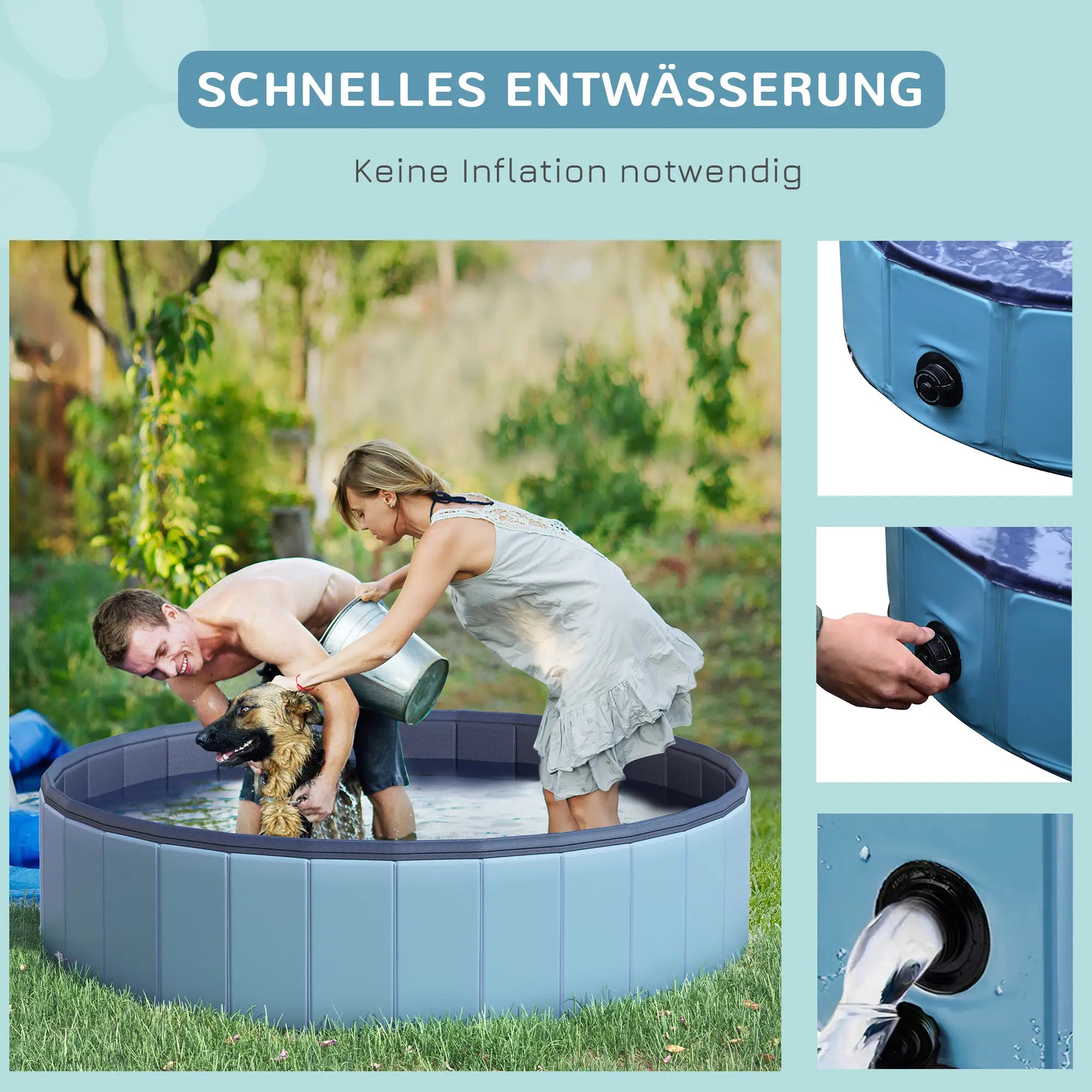 PawHut Hundepool faltbar vielseitig einsetzbar Holz