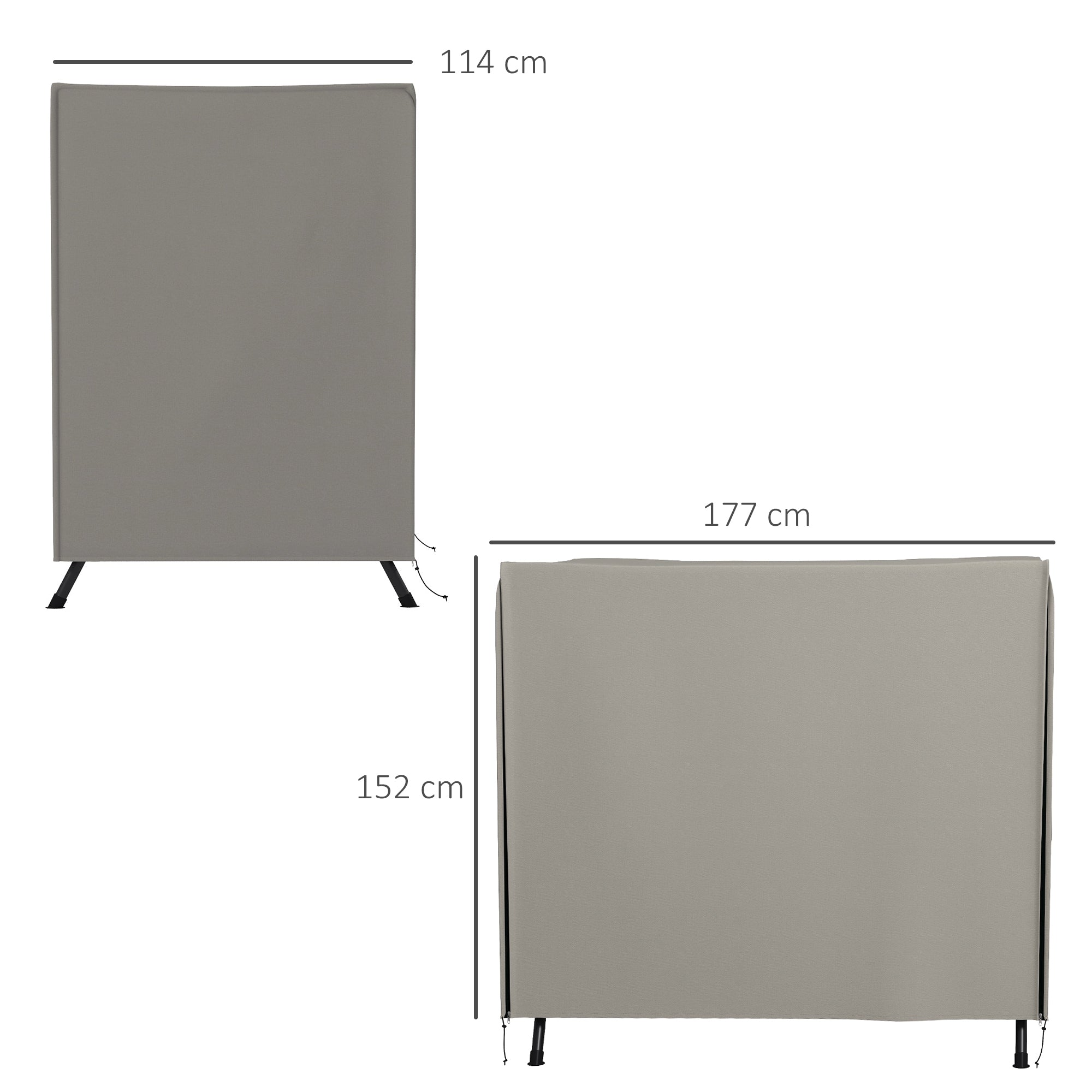 Outsunny Schutzhülle für Hollywoodschaukel, reißfest, wasserdicht, staubdicht, Polyester, 177 x 114 x 152 cm, Grau
