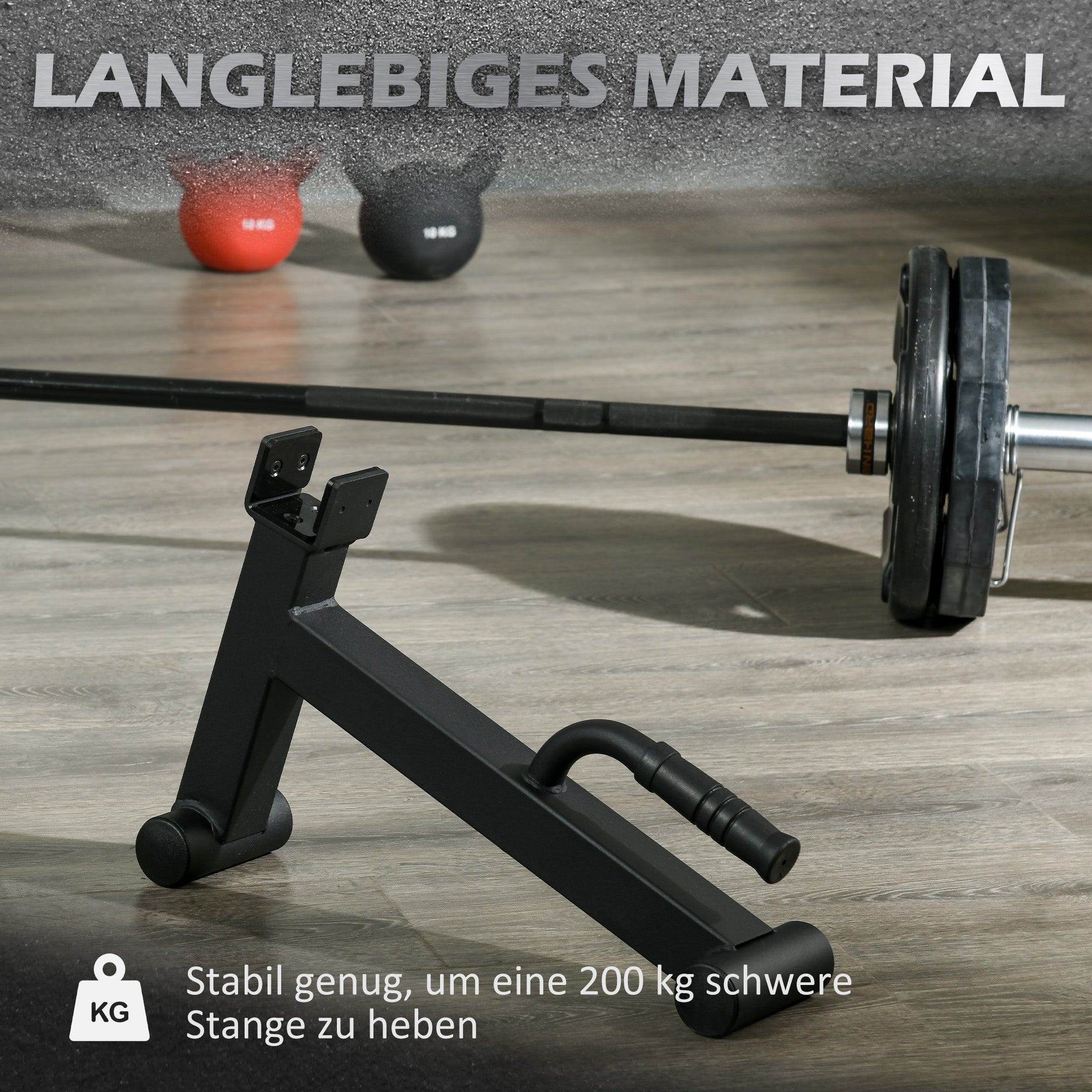 SPORTNOW Barbell Jack Deadlift Jack mit rutschfestem Griff Kreuzheben Langhantelheber 50 x 12 x 33 cm Schwarz