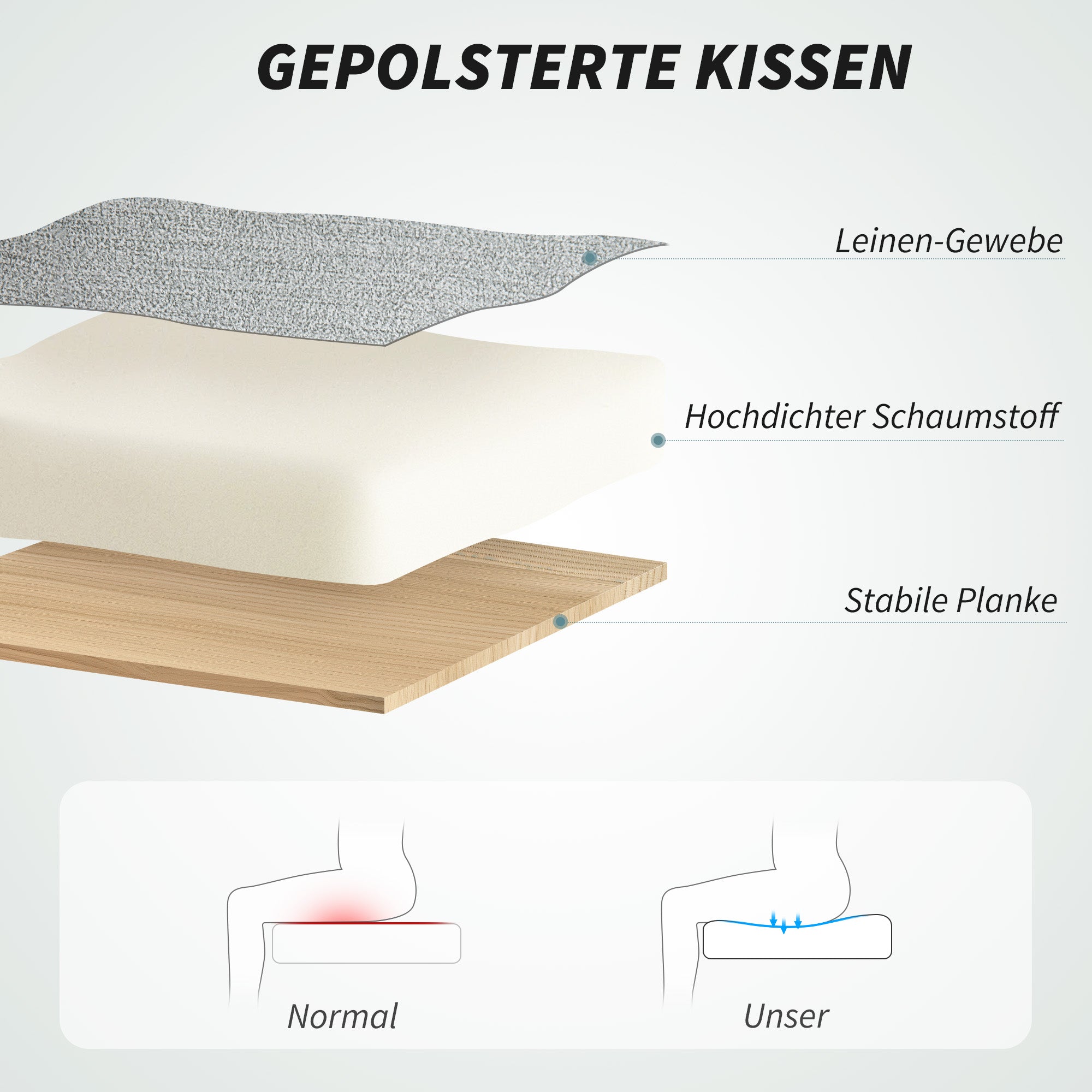 HOMCOM Bürostuhl, Schreibtischstuhl, Kippfunktion, höhenverstellbar, bis 120 kg, Grau