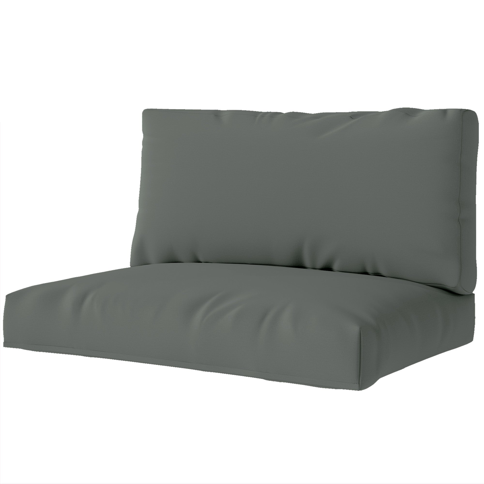 Outsunny Palettenkissen 2er Set Abnehmbar Sitzkissen Palettenpolster mit Rückenlehne 120 x 80 x 20 cm Dunkelgrau