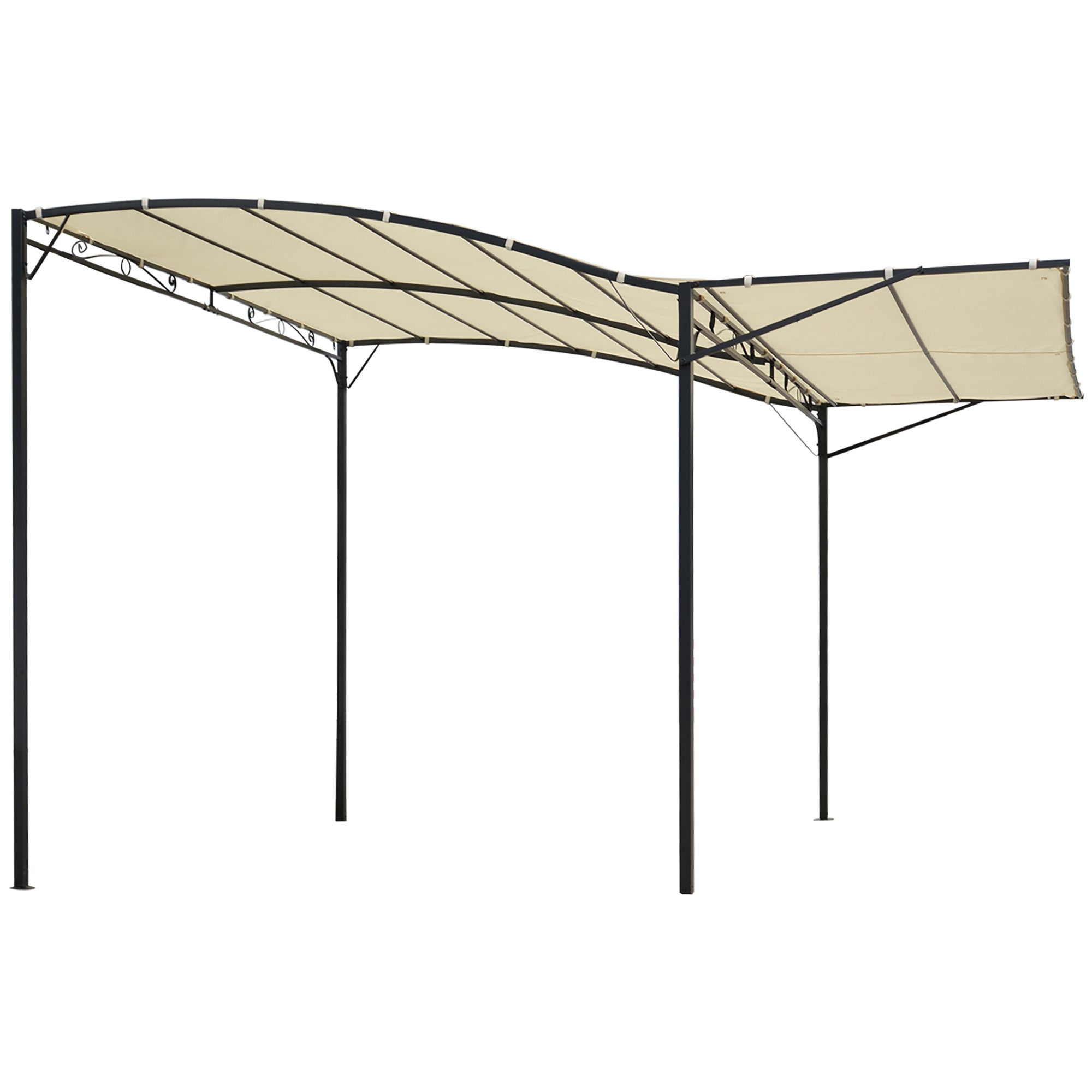Outsunny Pergola Gartendach klappbares Seitendach Wandmontage