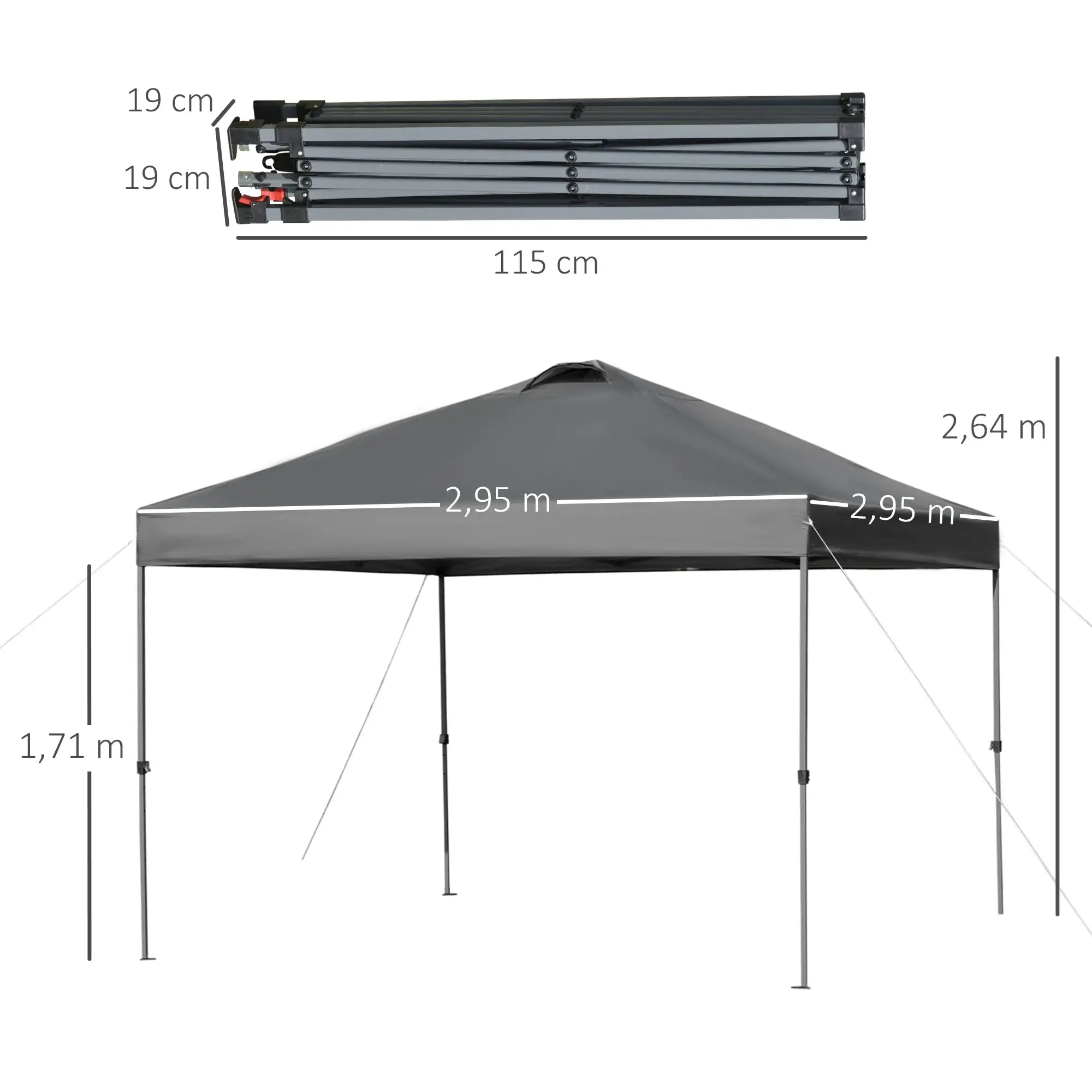 Outsunny Pavillon 3x3?m wasserdicht & faltbar