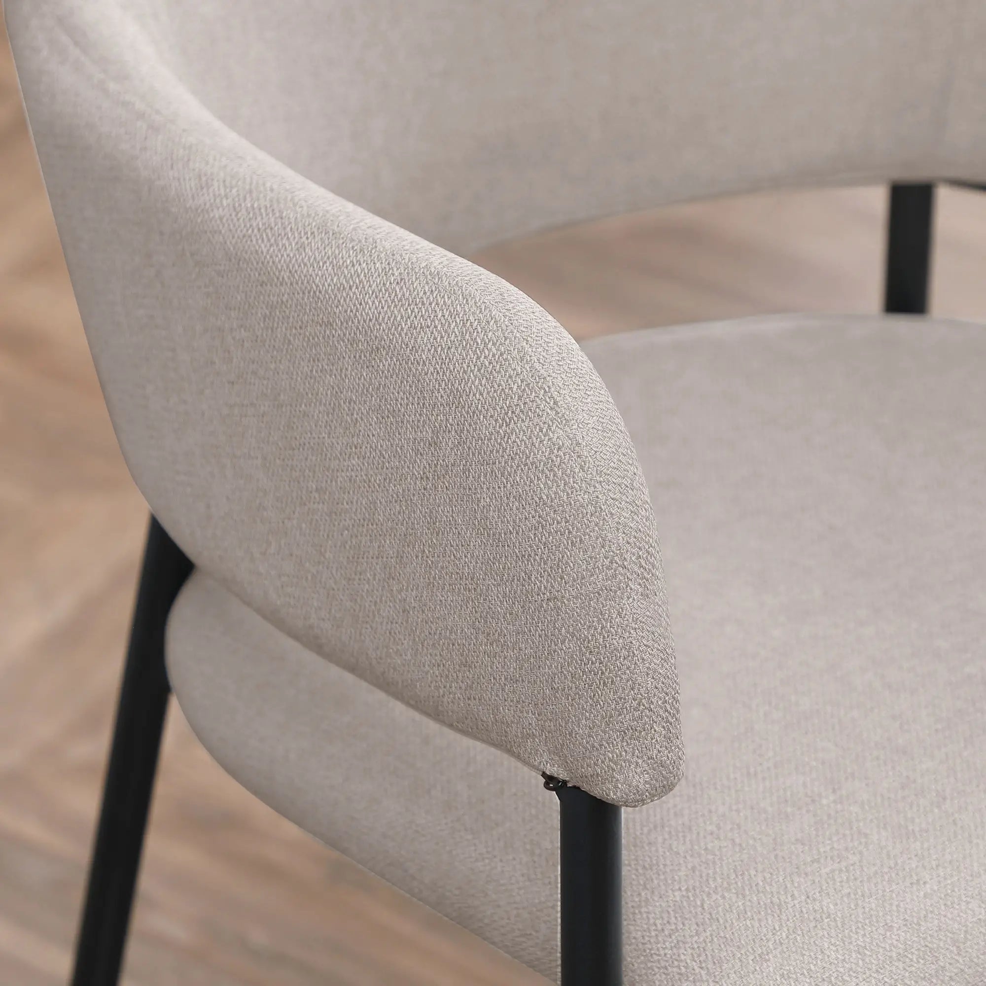 HOMCOM Esszimmerstühle, 2er-Set, bequem, Leinenoptik, Metallrahmen, bis 120 kg, Beige