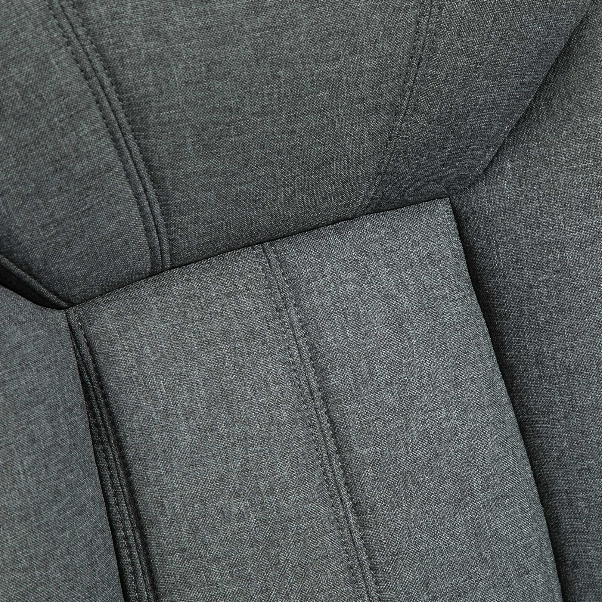 Vinsetto Bürostuhl mit Wippfunktion ergonomischer Stuhl mit gepolsterte Armlehne Kopfstütze höhenverstellbarer Schreibtischstuhl Drehstuhl mit Rückenlehne Nylon Grau 65 x 78 x 110-118 cm