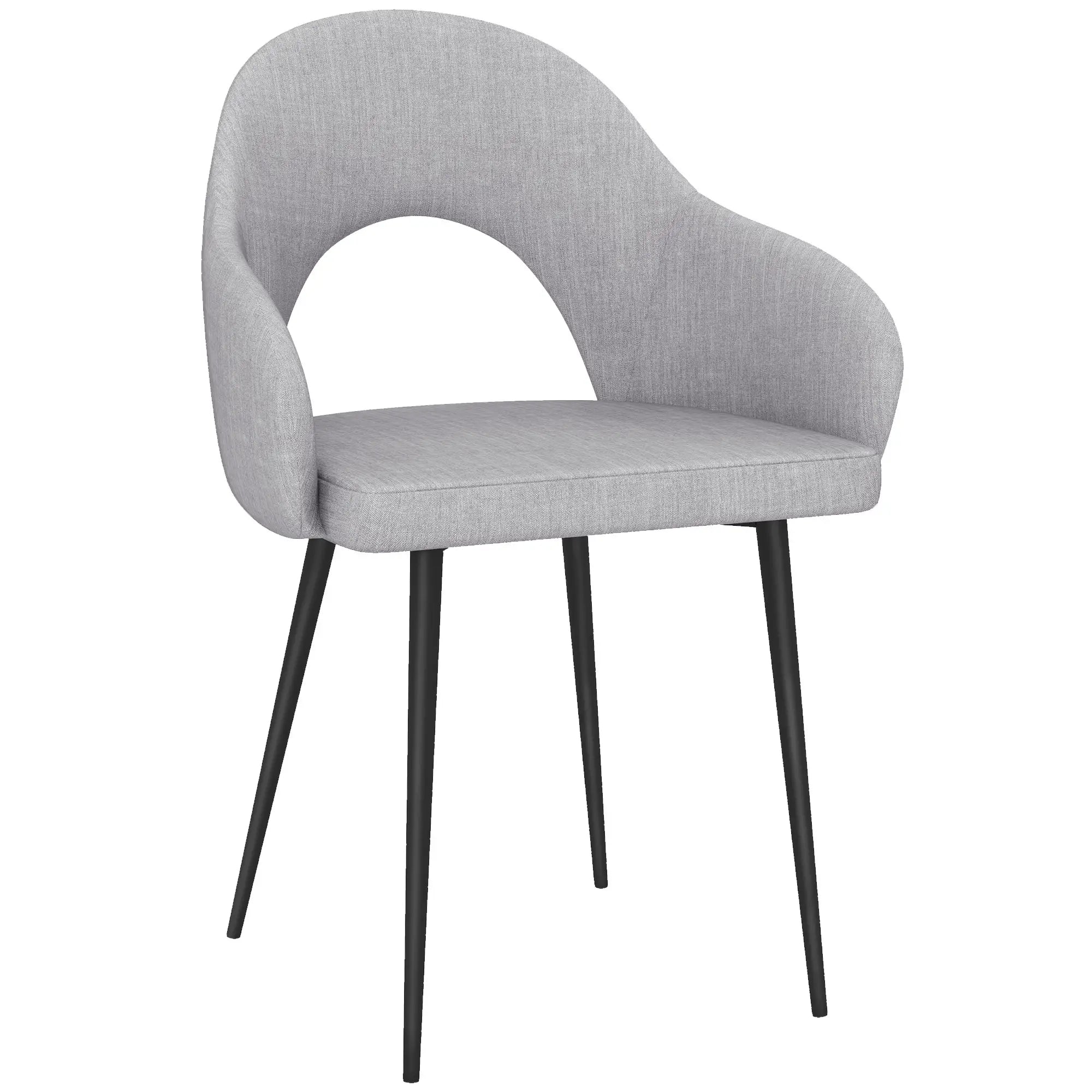 HOMCOM Polsterstuhl Relaxsessel ergonomische Lehne Leinen Grau