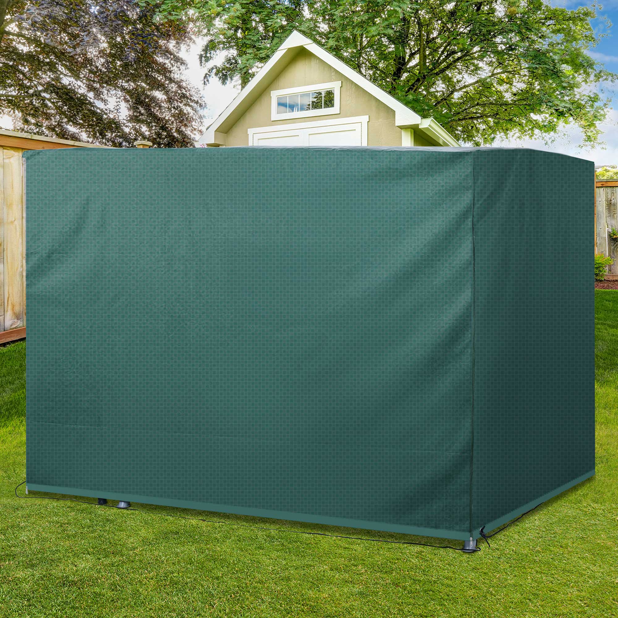 Outsunny Hollywoodschaukel Abdeckung 3 Sitzer, Wasserdicht Winterfest Schutzhülle für Gartenschaukel, Winddicht UV-Beständig Abdeckplane für Gartenmöbel, Hängesessel, 215 x 155 x 150 cm Grün