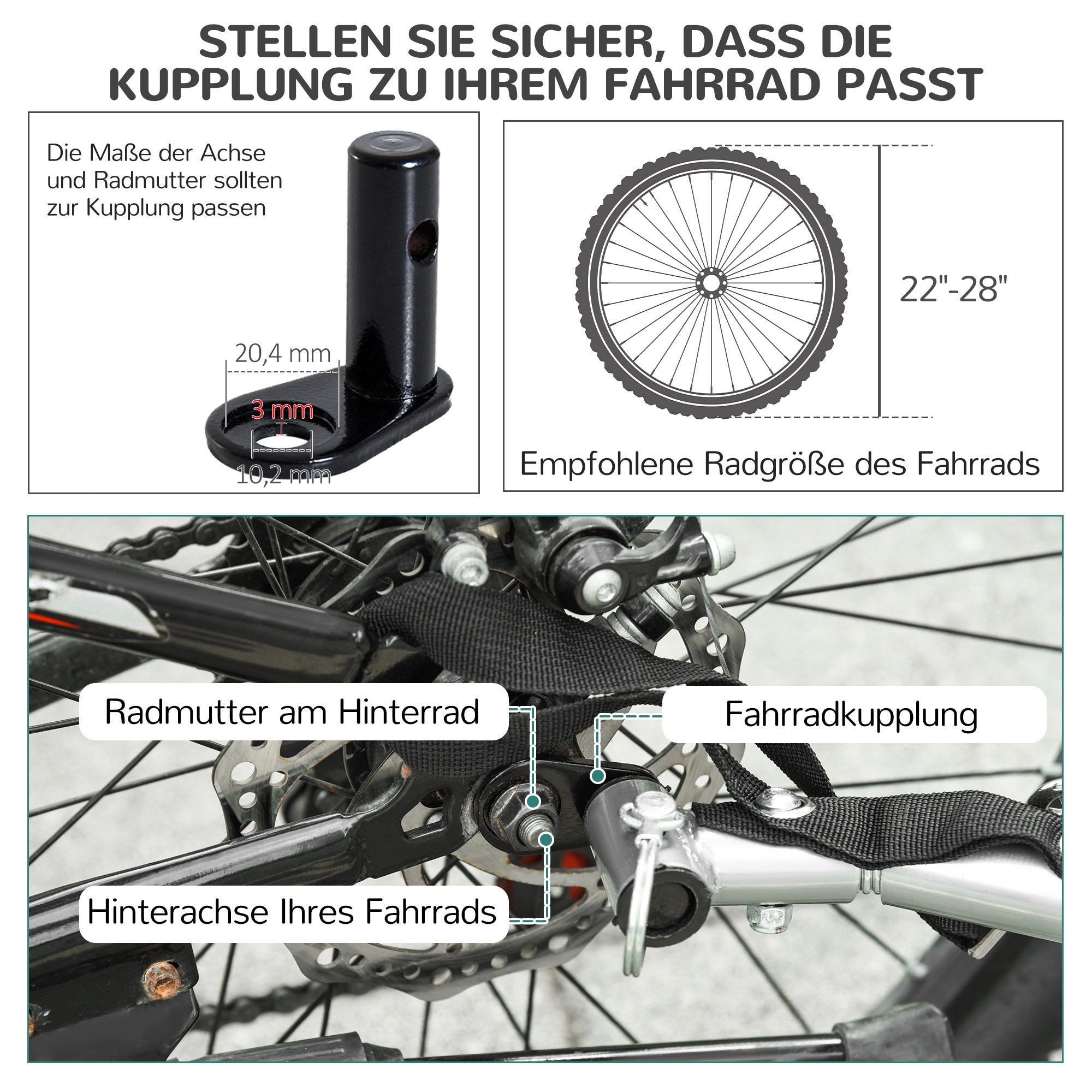 PawHut Fahrradanhänger Hundeanhänger bis 20 kg mit Universalkupplung Stahl Rot+Schwarz