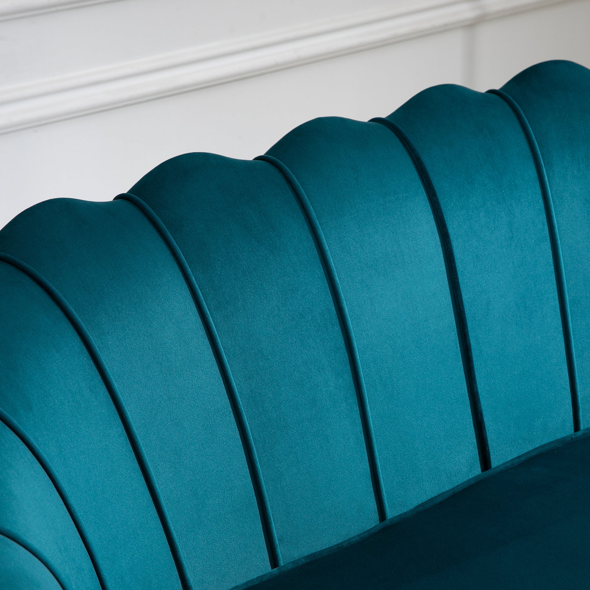 HOMCOM 2-Sitzer-Sofa, Couch, Polstersofa, Samtoptik, Doppelsofa, bis 150 kg belastbar, 130 x 77 x 77 cm, Dunkelgrün