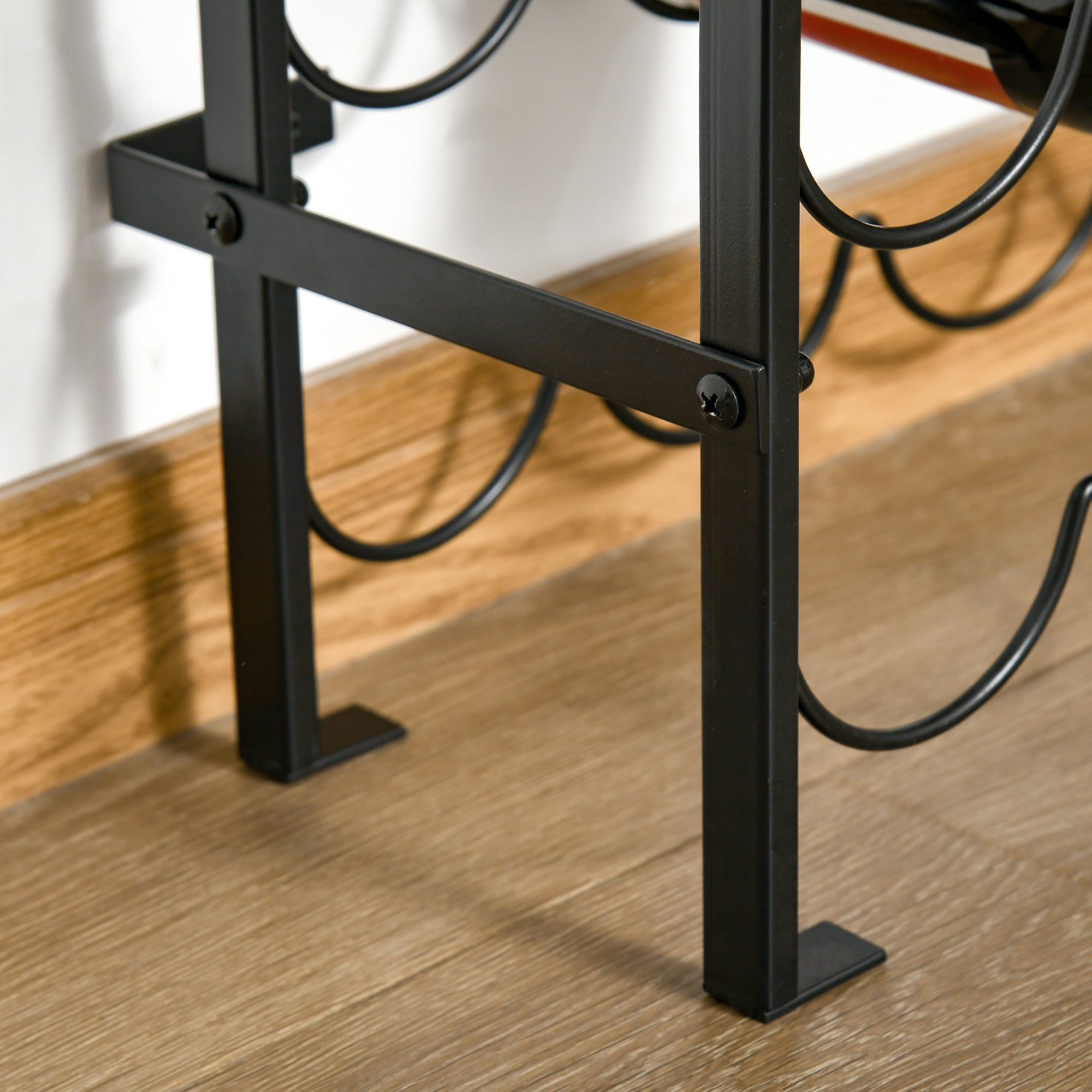 HOMCOM Weinregal Weinständer Flaschenregal 60 Flaschen Wandbefestigung Metall Schwarz