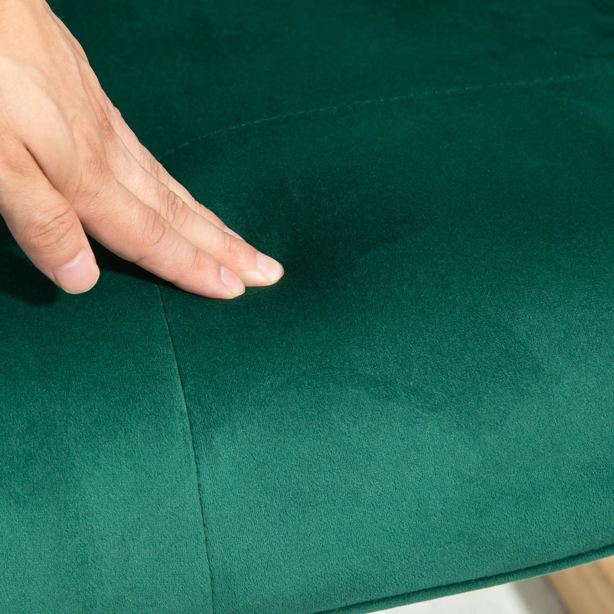 HOMCOM Relaxsessel mit Hocker Schaukelstuhl Set Samt grün