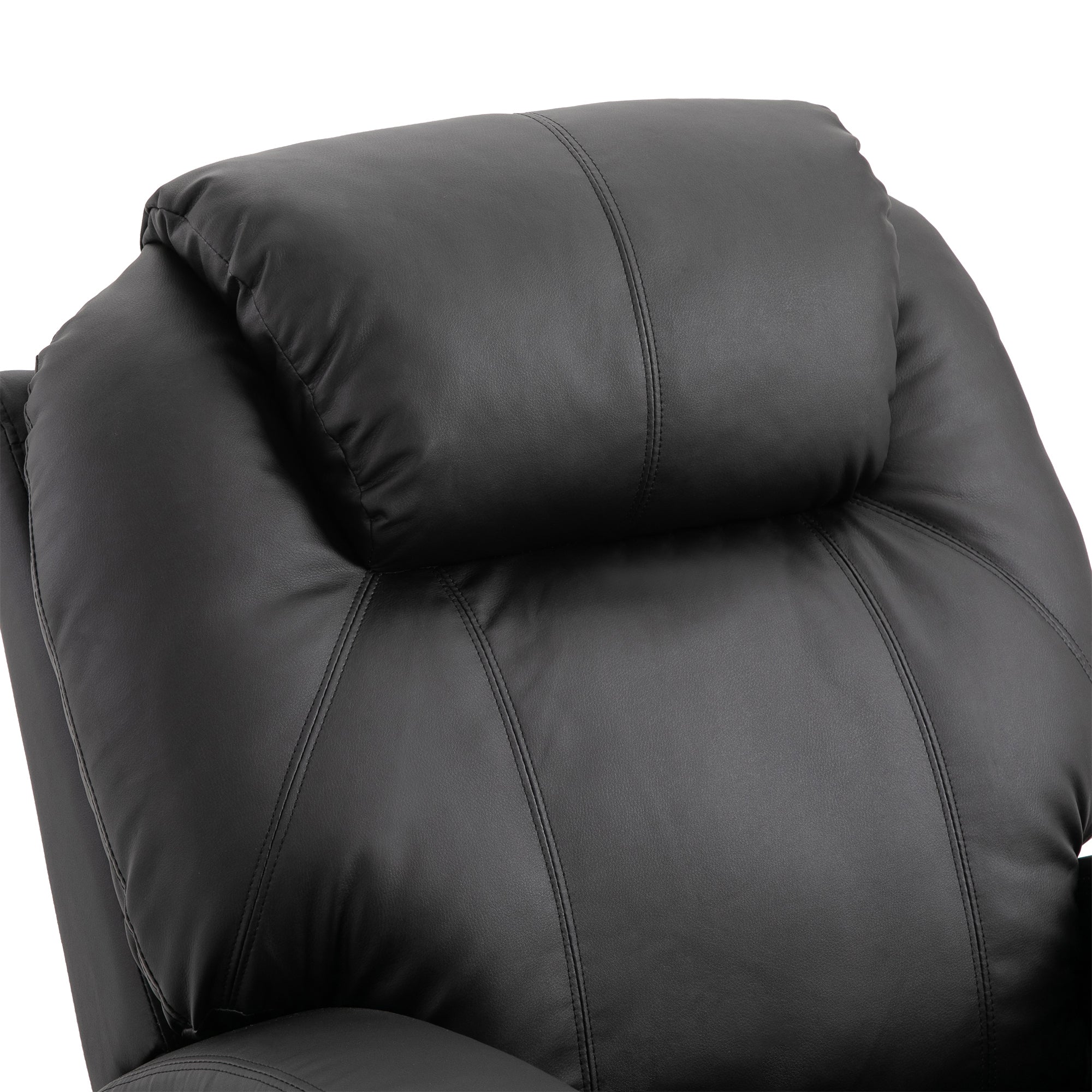 HOMCOM Massagesessel Elektrisch Relaxsessel Fernsehsessel Massagefunktion Liegefunktion TV-Sessel mit 2 Seitentaschen und Getränkehalter Kunstleder Schwarz 82 x 97 x 110 cm