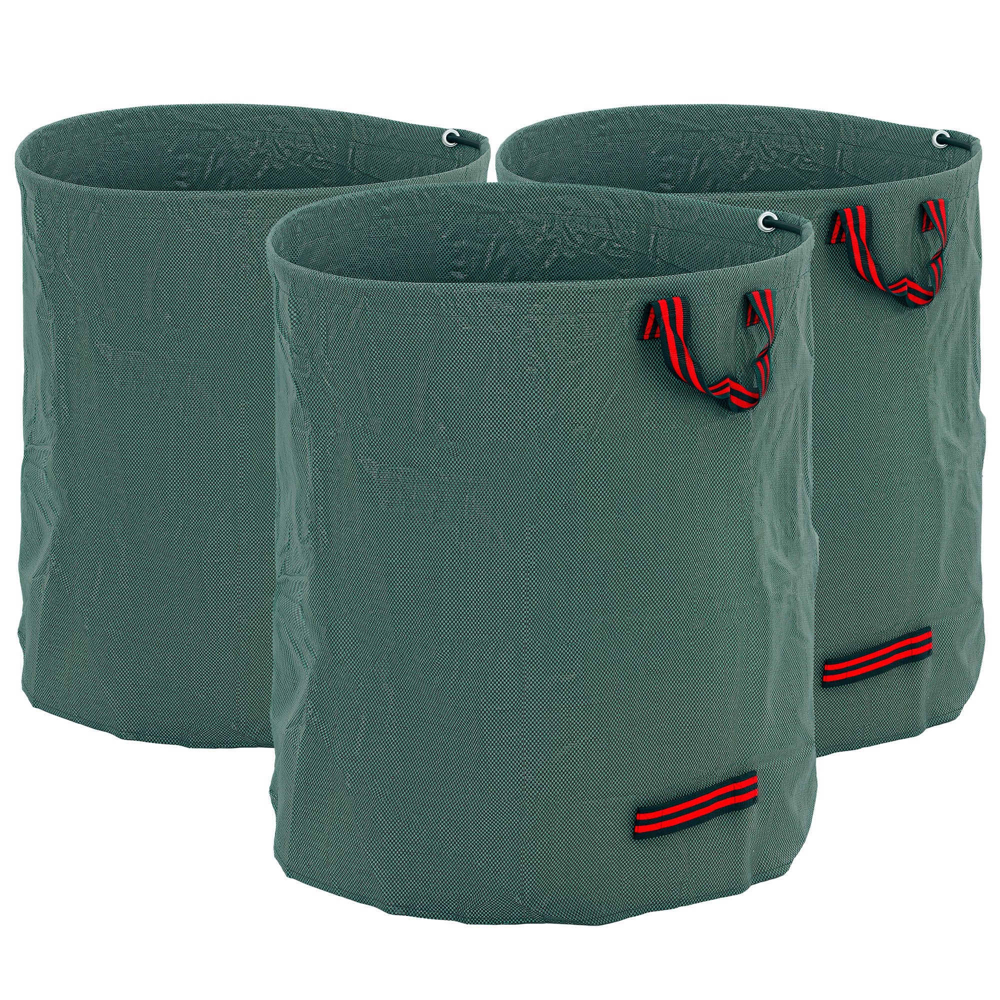 Outsunny Gartensack 3x272L wasserdicht Gartenabfallsack mit Griffe, stabil Laubsack UV Schutz Grün