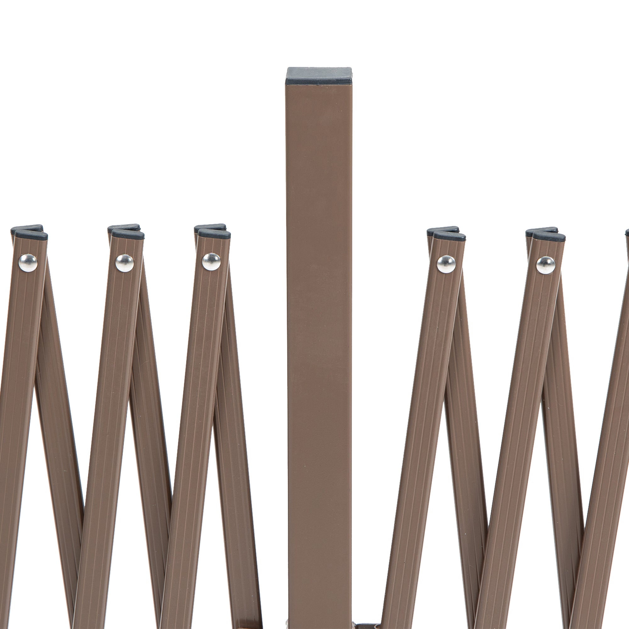 Outsunny Scherengitter Absperrgitter Scherensperre ausziehbar 52-405cm Garten Alu Braun H103,5cm