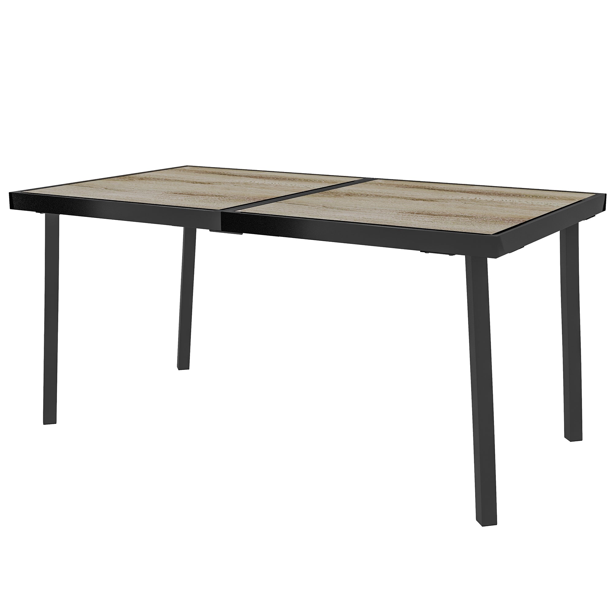 Gartentisch 145x85 cm für 6 Personen, Holzoptik Grau