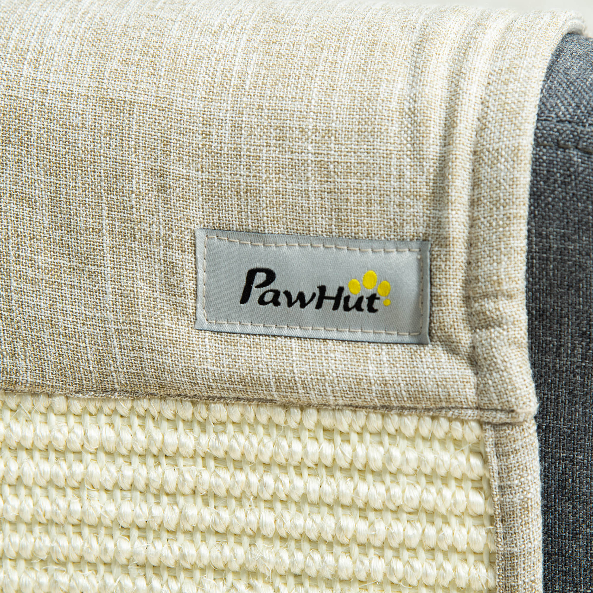 PawHut 2er Kratzmatte Kratzschutz Sofa Sisal Kratzteppich für Katze Sessel Couch Katzenkratzmatte Beige+Grau 130 x 45 x 0,3 cm