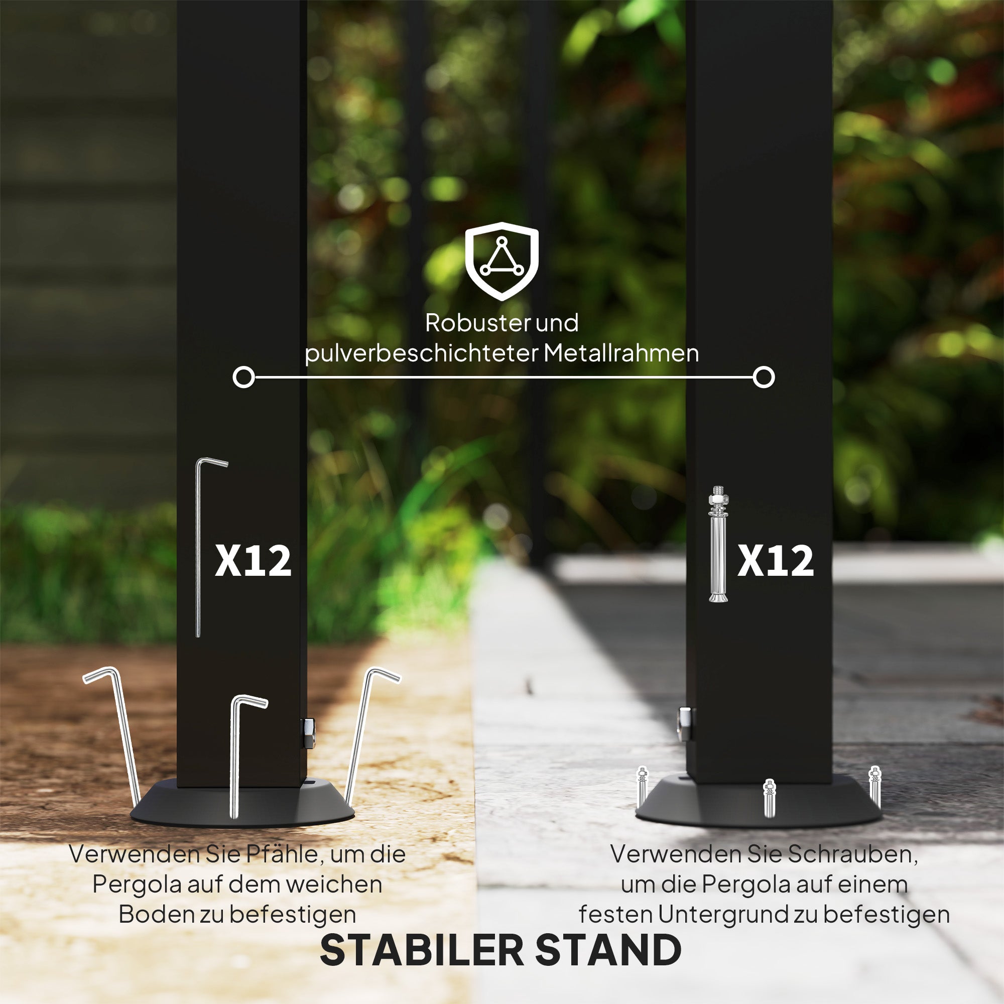 Outsunny 3 x 5 m Pergola, Flexibles Gartendach mit wasserfester Plane und Metallrahmen, Schattenspender, Dunkelgrau