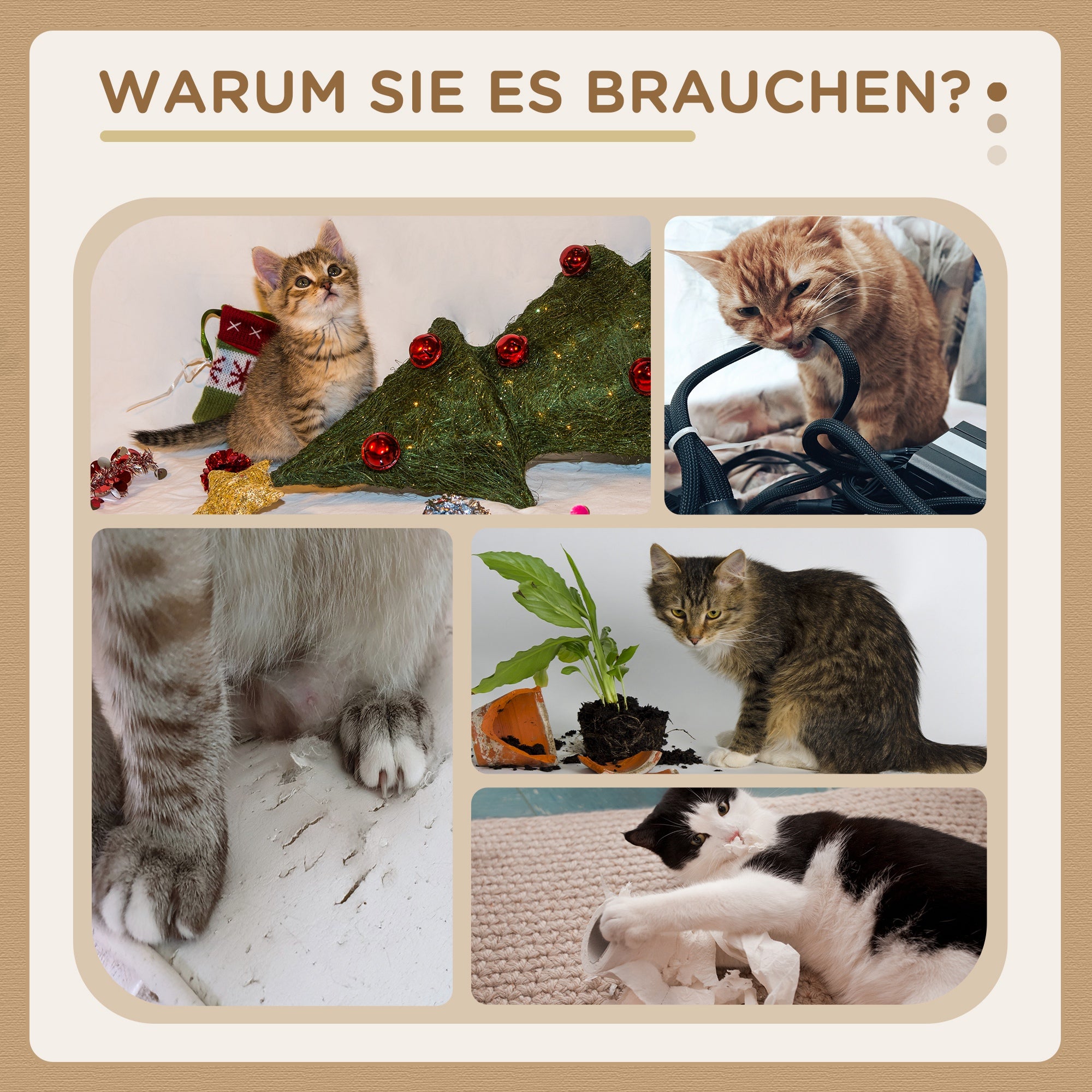 PawHut Kratzbaum Kratztonne, 2 Katzenhöhlen, 4 Liegeflächen, 4 Kratzpfosten, 57 cm x 57 cm x 99 cm, Grau + Weiß