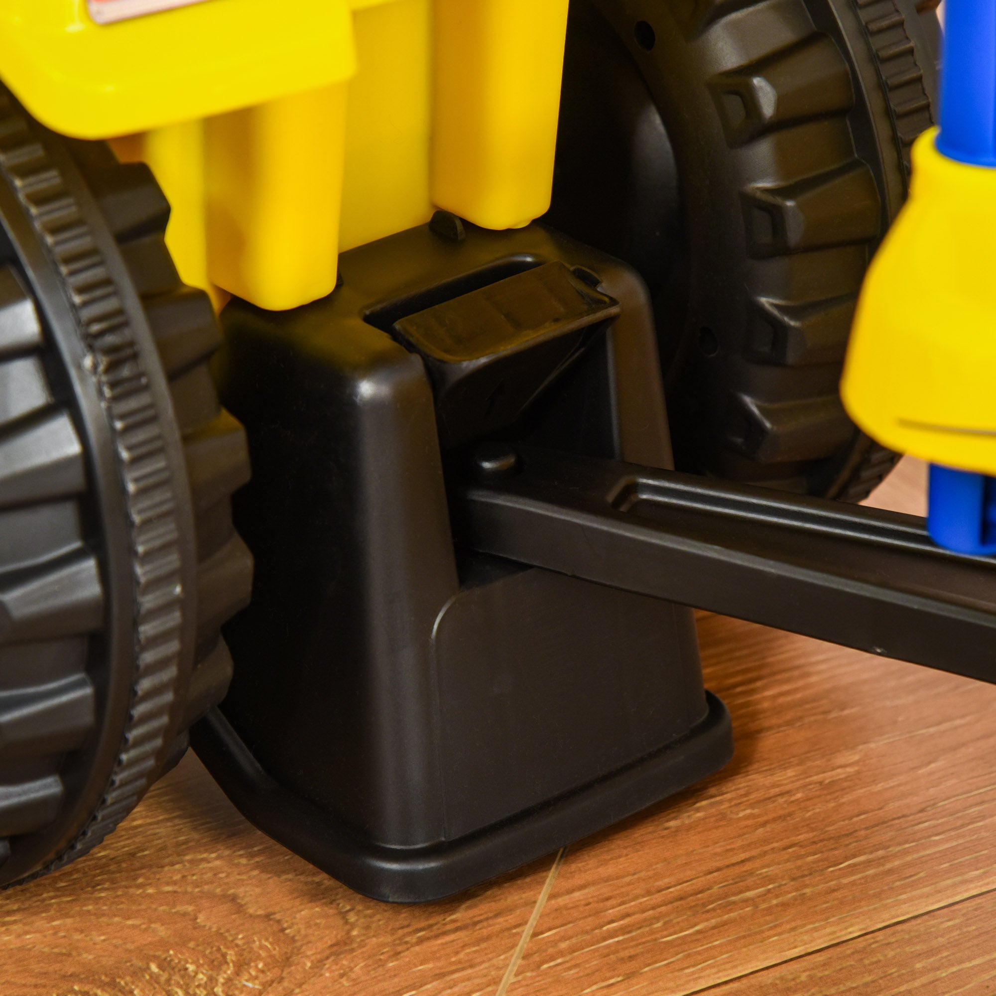 HOMCOM Rutsch-Traktor mit Anhänger, Hupe, Sandspielzeug, ab 1 Jahr, Kunststoff+Metall, gelb, 91 x 29 x 44cm